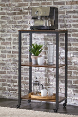 Prime Furniture - Ashley Furniture - Bevinfield Bar Cart - Bar Cart / Brown/Black - A4000394