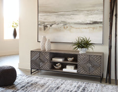 Prime Furniture - Ashley Furniture - Treybrook Accent Cabinet - Accent Cabinet / Distressed Gray - A4000512