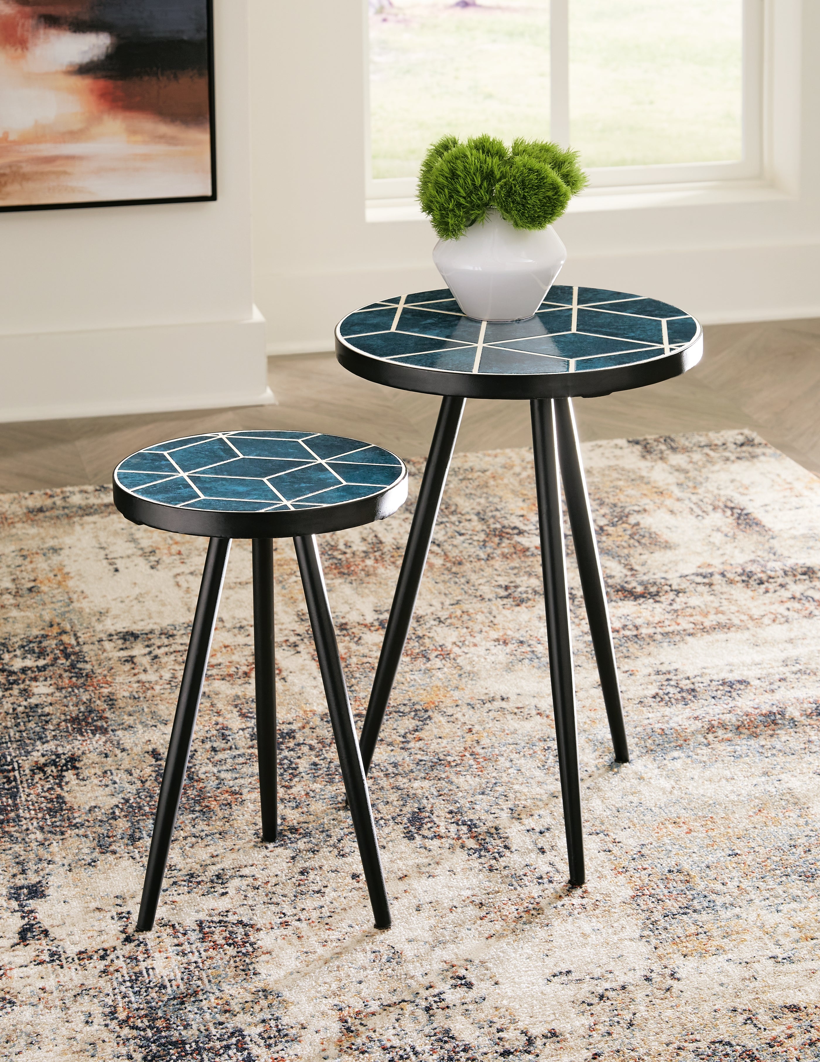 Prime Furniture - Ashley Furniture - Clairbelle Accent Table (Set of 2) - Accent Table (Set of 2) / Teal - A4000523