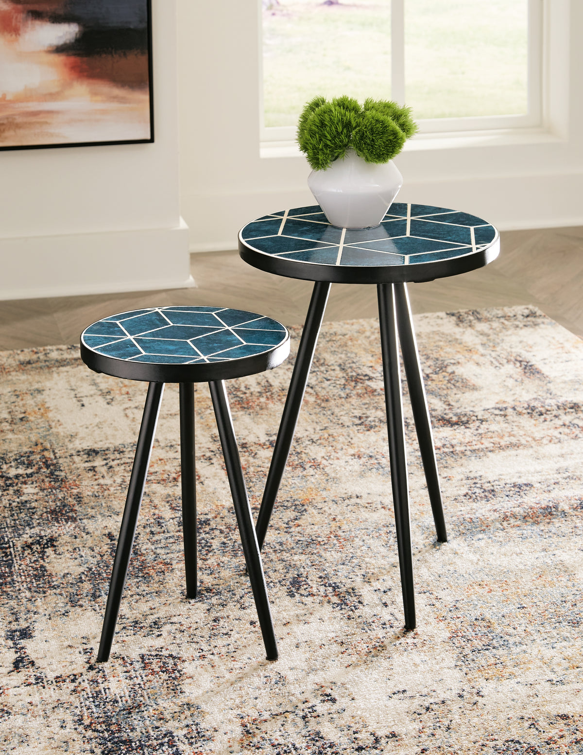 Prime Furniture - Ashley Furniture - Clairbelle Accent Table (Set of 2) - Accent Table (Set of 2) / Teal - A4000523