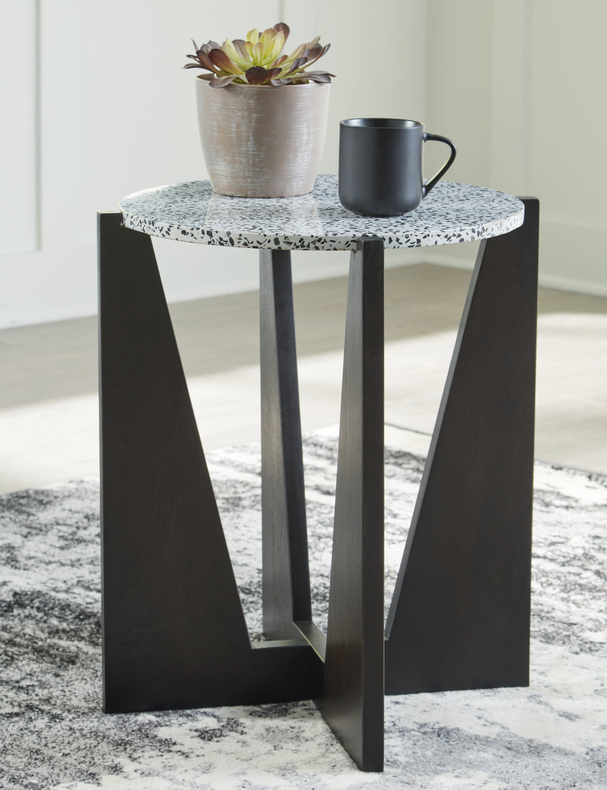 Prime Furniture - Ashley Furniture - Tellrich Accent Table - Accent Table / Black/White - A4000616