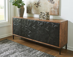 Prime Furniture - Ashley Furniture - Dorannby Accent Cabinet - Accent Cabinet / Black/Brown - A4000649