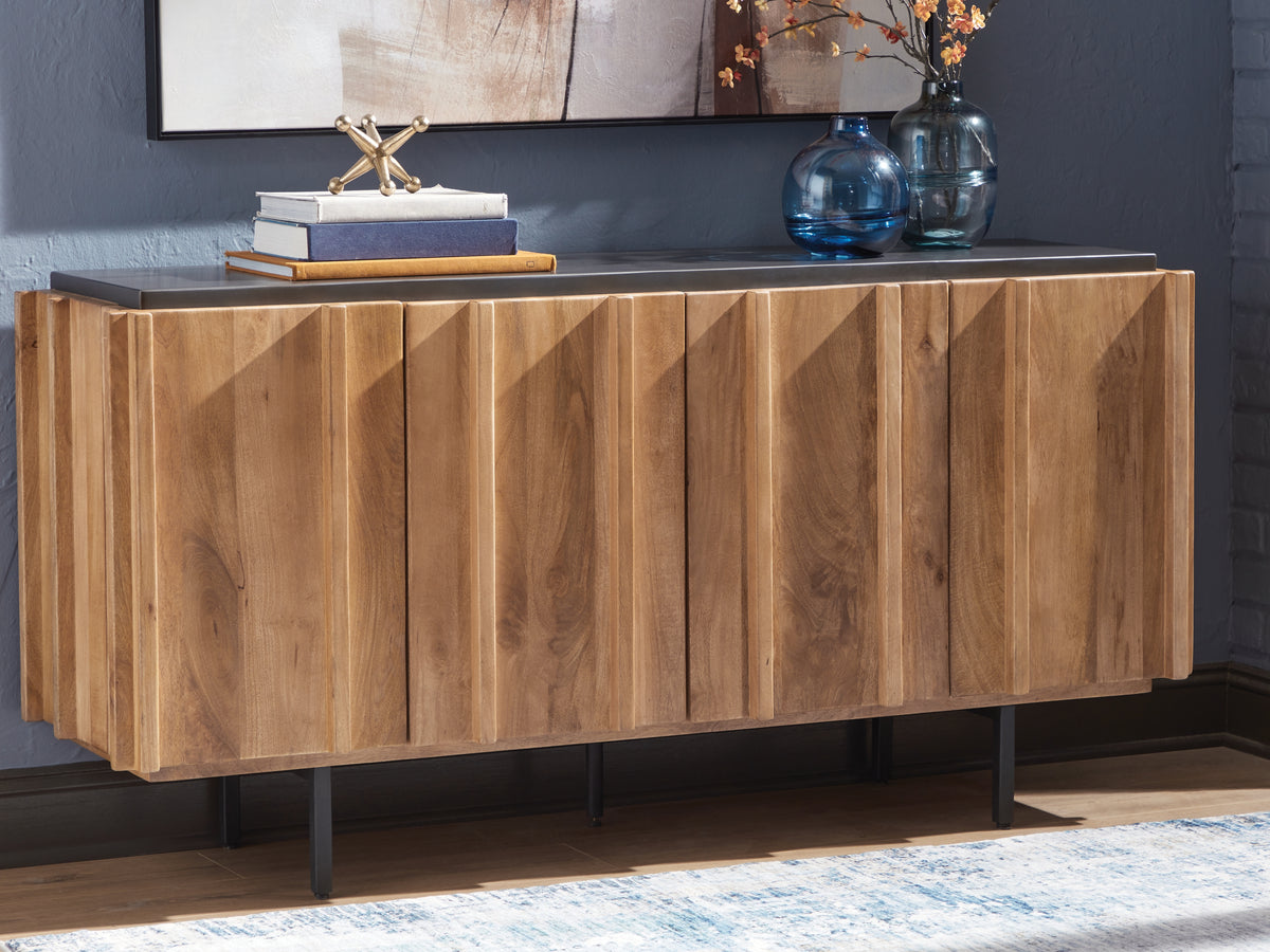 Prime Furniture - Ashley Furniture - Quintavious Accent Cabinet - Accent Cabinet / Brown/Charcoal - A4000685