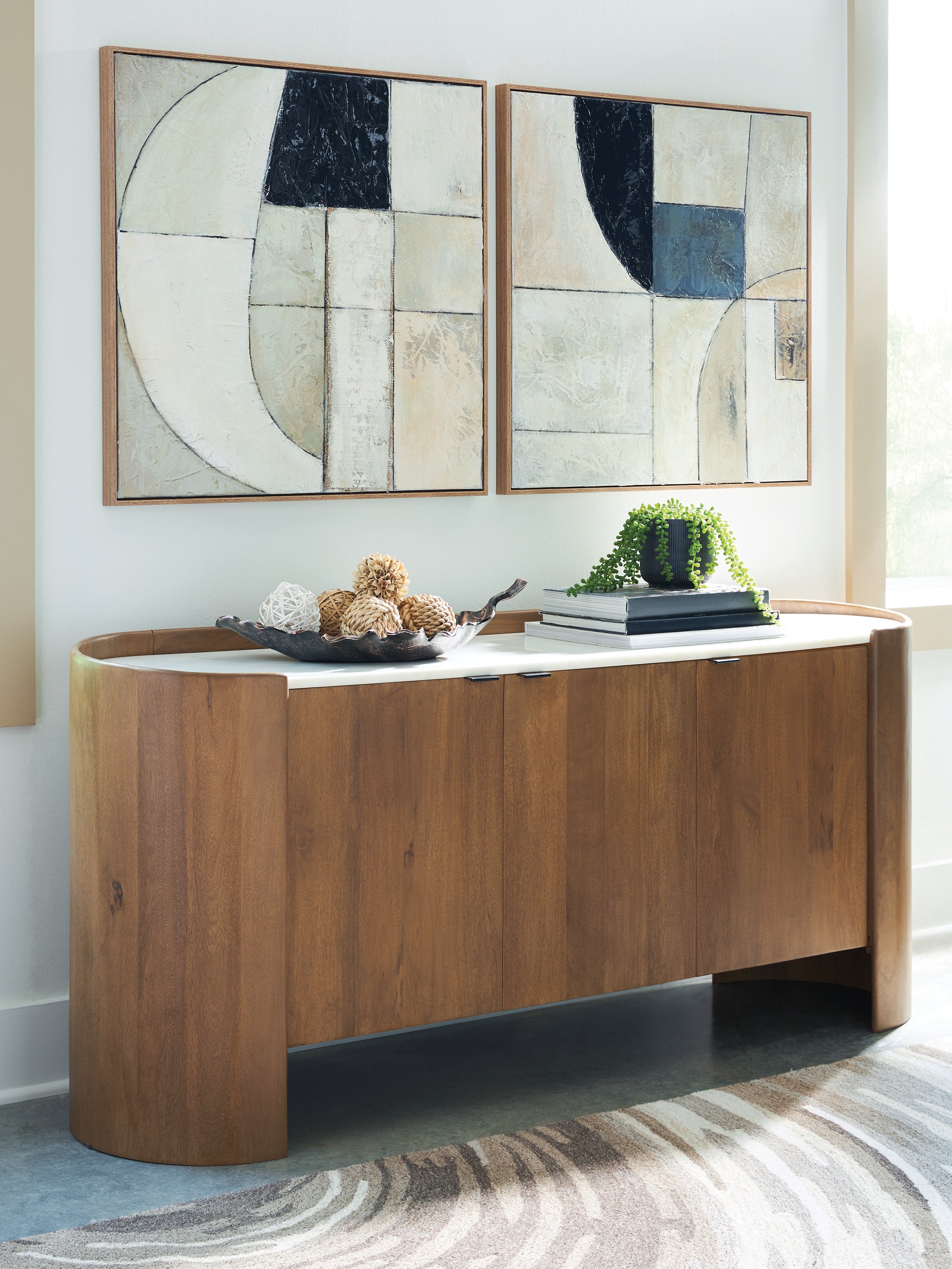 Prime Furniture - Ashley Furniture - Fitzroy Accent Cabinet - Accent Cabinet / Brown/White - A4000688
