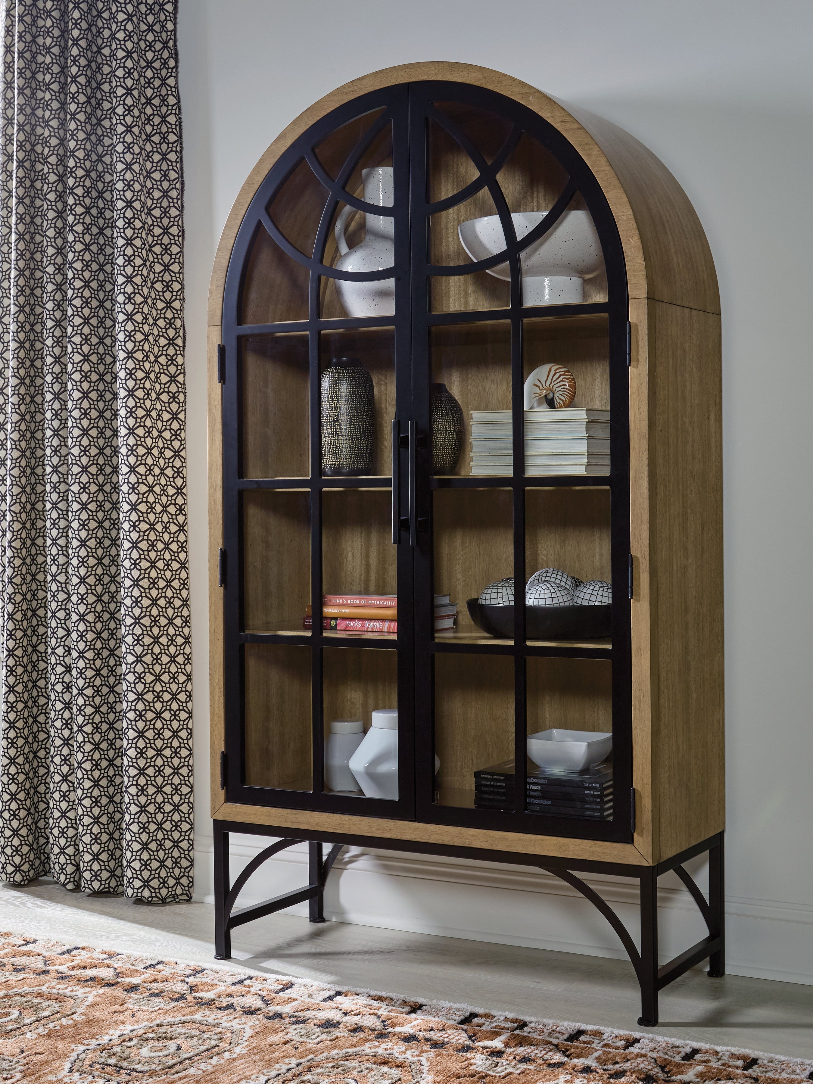 Prime Furniture - Ashley Furniture - Gwenwich Accent Cabinet - Accent Cabinet / Natural/Black - A4000704