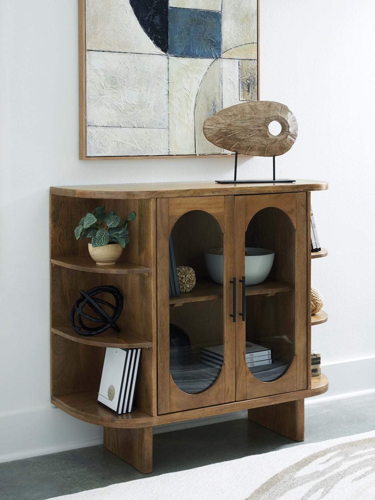 Prime Furniture - Ashley Furniture - Niall Accent Cabinet - Accent Cabinet / Light Brown - A4000707