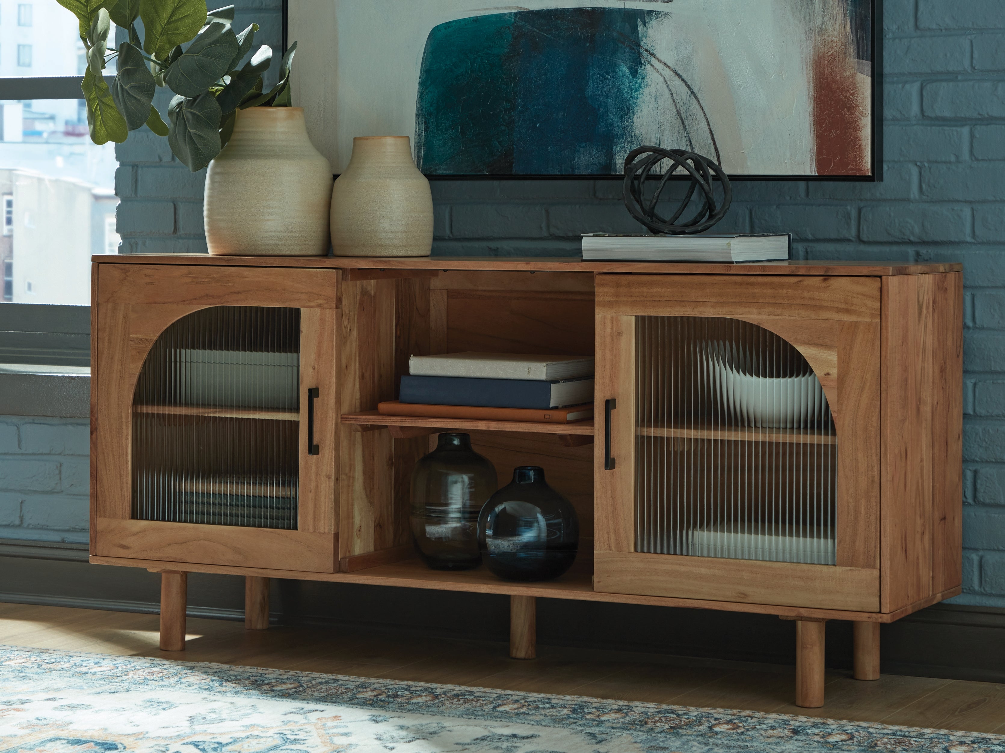 Prime Furniture - Ashley Furniture - Adway Accent Cabinet - Accent Cabinet / Natural Brown - A4000709