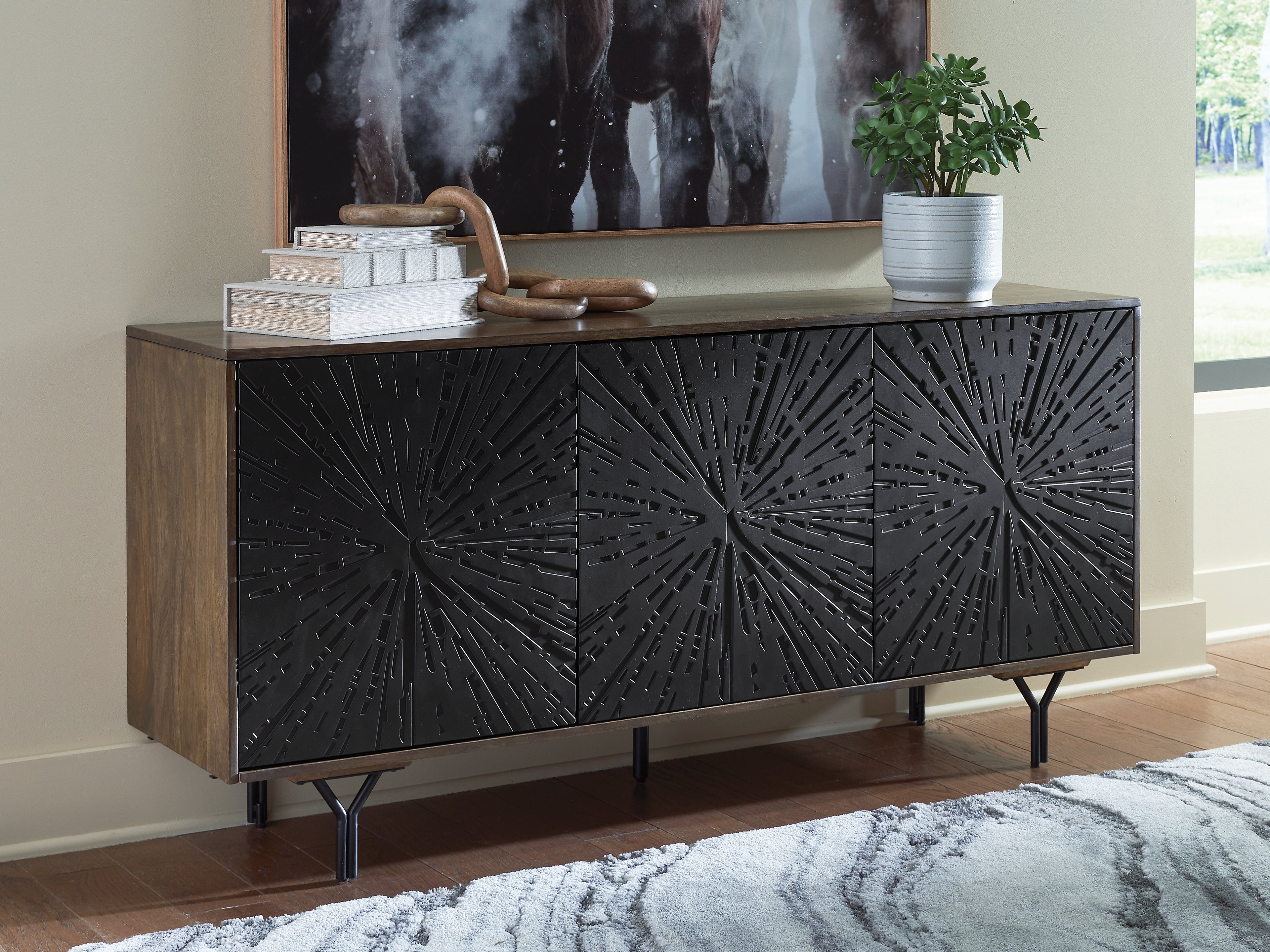 Prime Furniture - Ashley Furniture - Lavinmont Accent Cabinet - Accent Cabinet / Multi Brown - A4000710