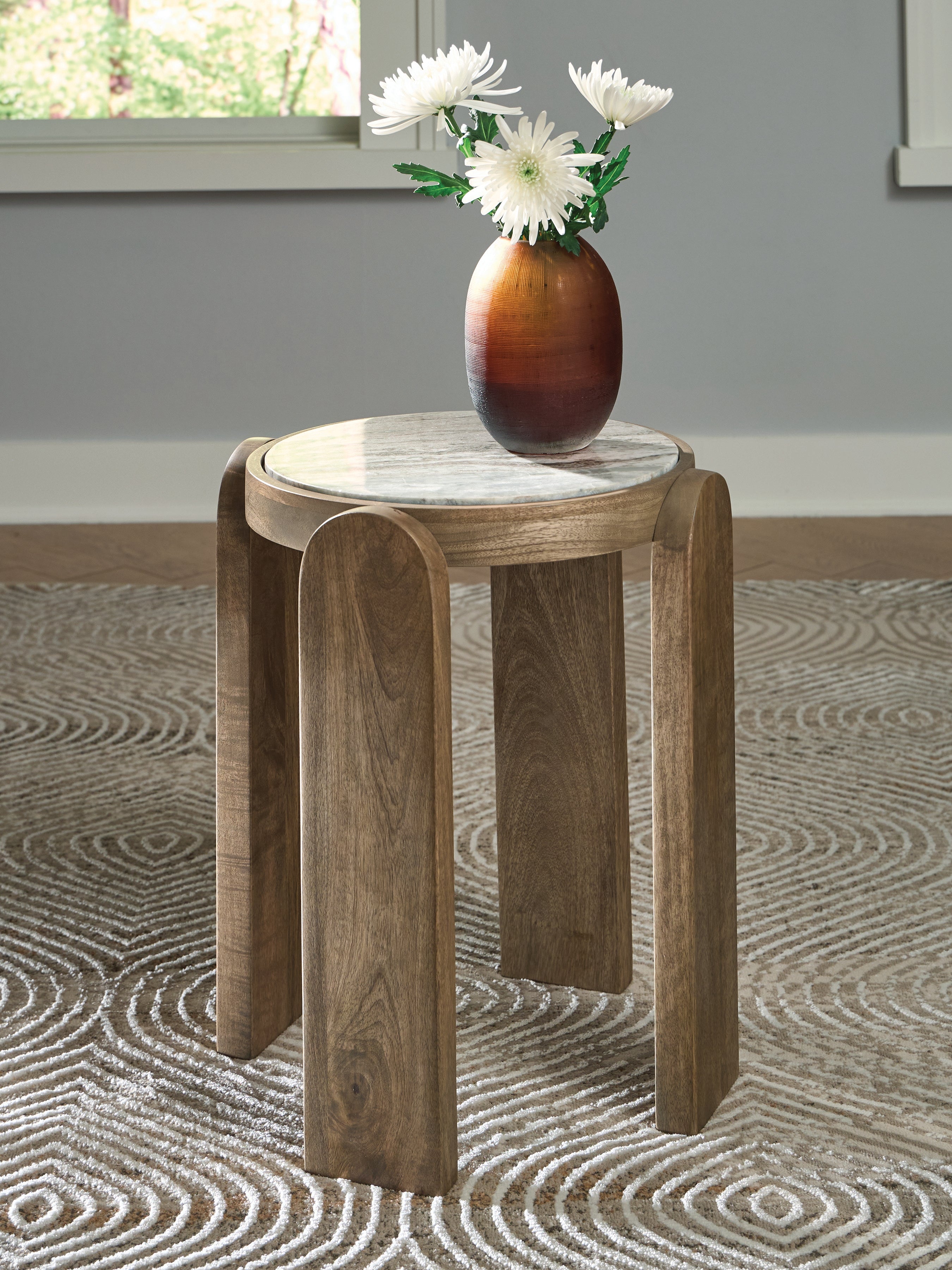 Prime Furniture - Ashley Furniture - Gavrilley Accent Table - Accent Table / Gray/White/Brown - A4000722