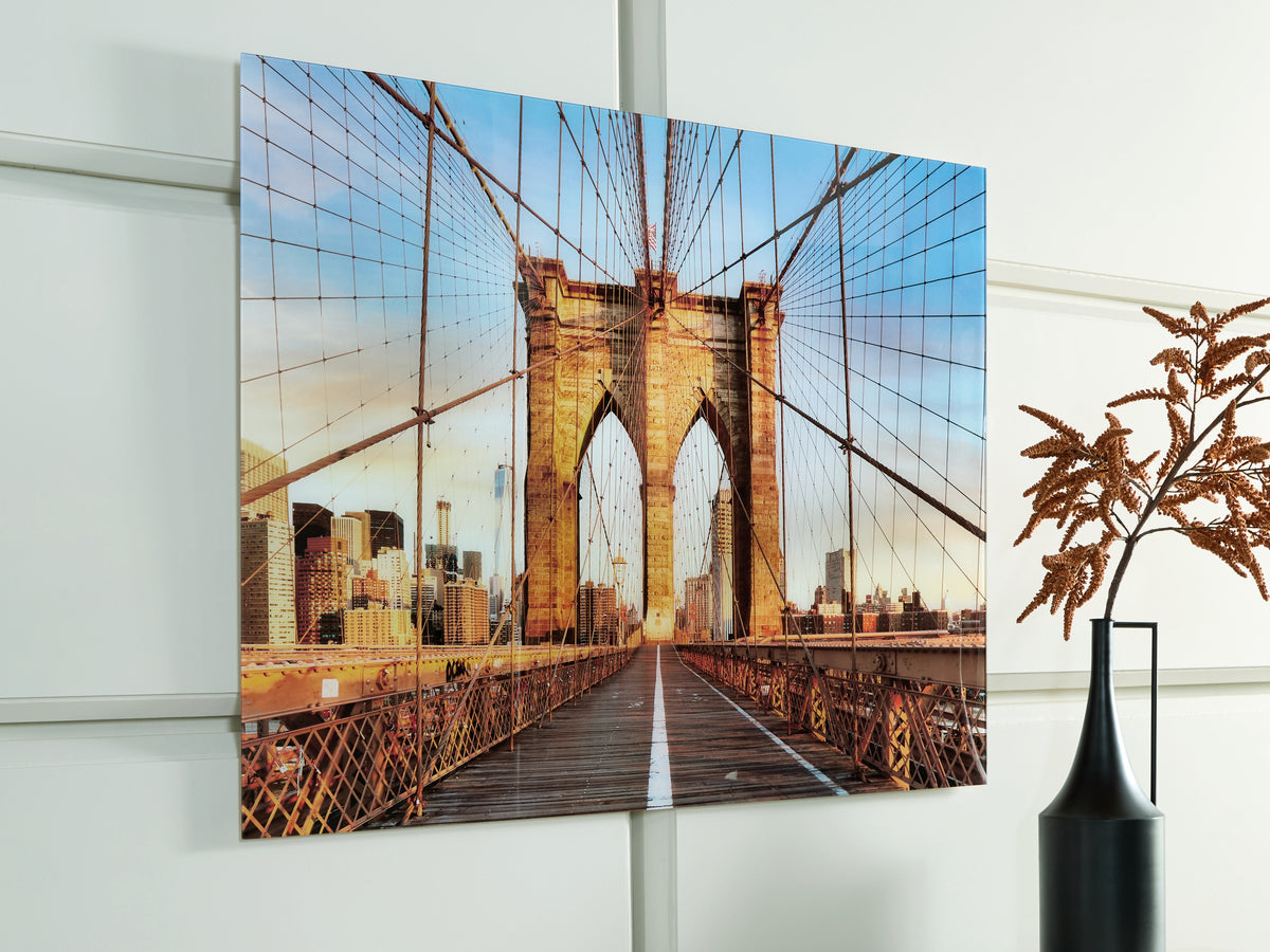 Prime Furniture - Ashley Furniture - Shayward Wall Decor - Wall Art / Blue/Amber - A8000435