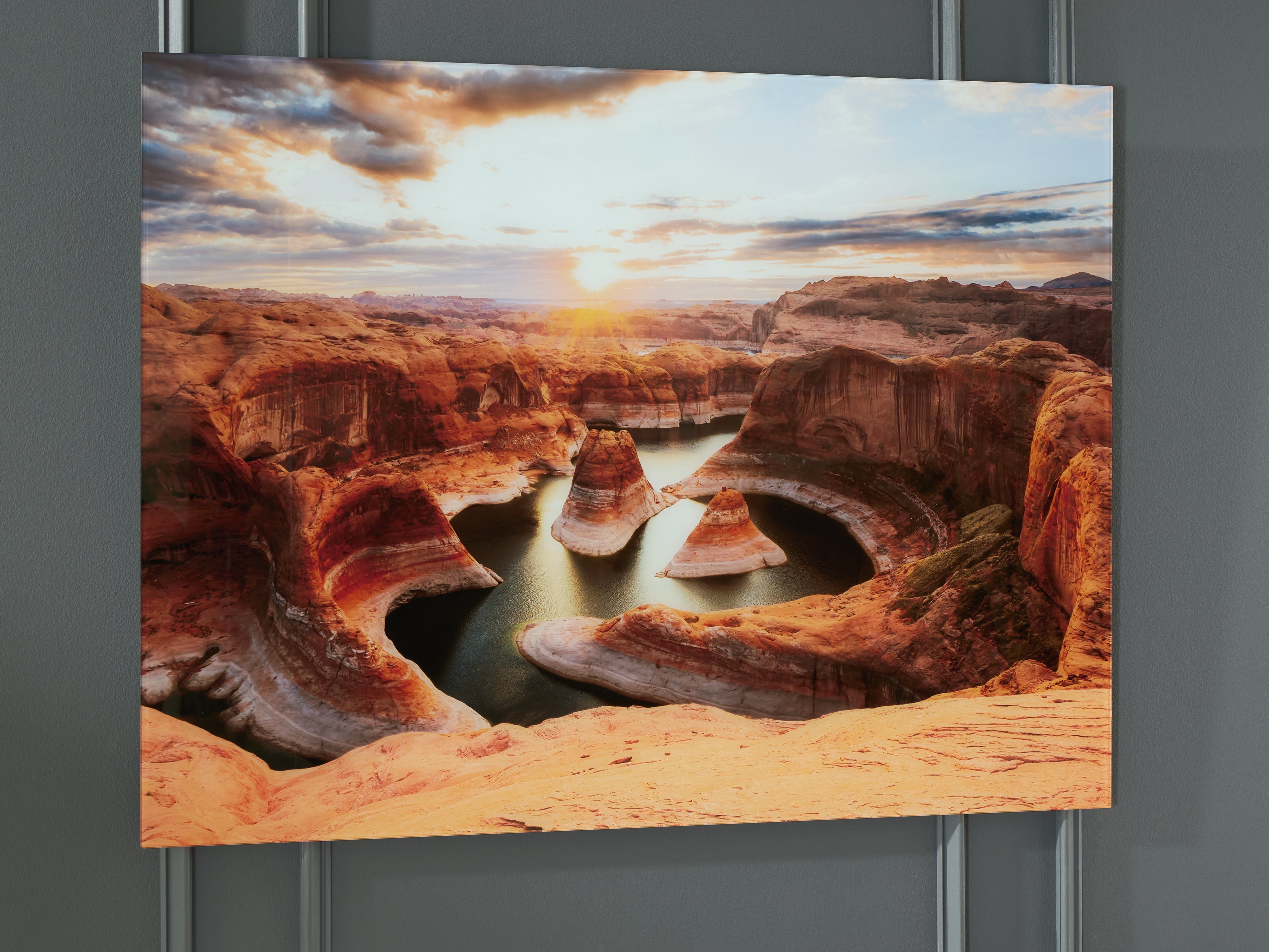 Prime Furniture - Ashley Furniture - Deemsdon Wall Decor - Wall Art / Blue/Amber - A8000436