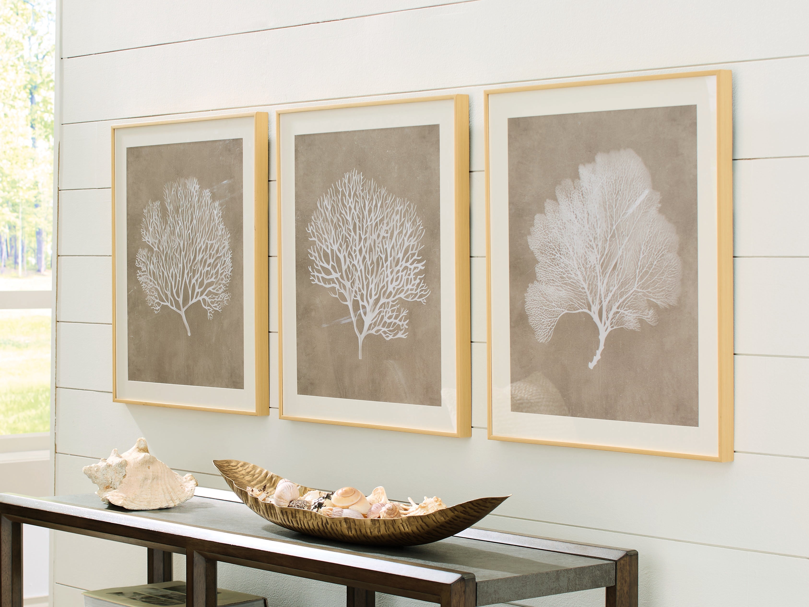 Prime Furniture - Ashley Furniture - Hendridge Wall Decor - Wall Art Set (3/CN) / Taupe/White - A8000486