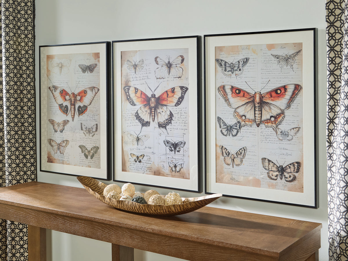 Prime Furniture - Ashley Furniture - Jossletts Wall Decor - Wall Art Set (3/CN) / Orange/Black/Ivory - A8000490