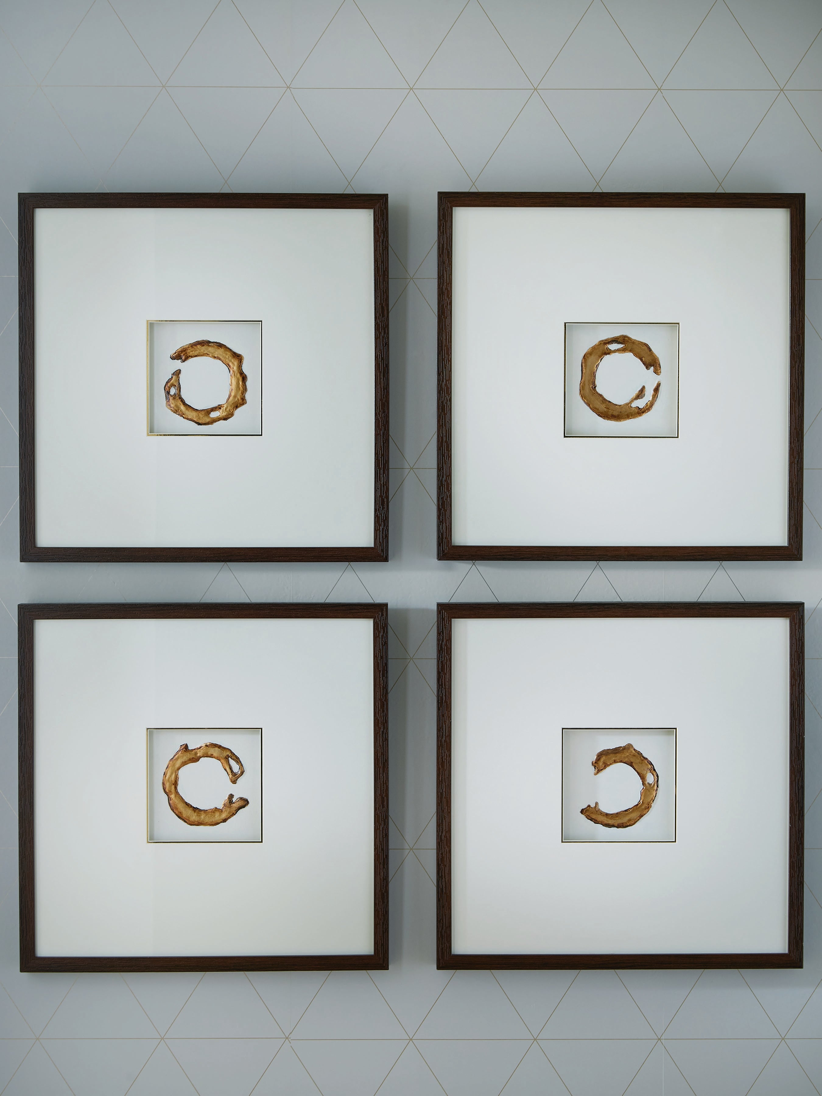 Prime Furniture - Ashley Furniture - Dallbourne Wall Decor - Wall Art Set (4/CN) / White/Gold Finish - A8000491