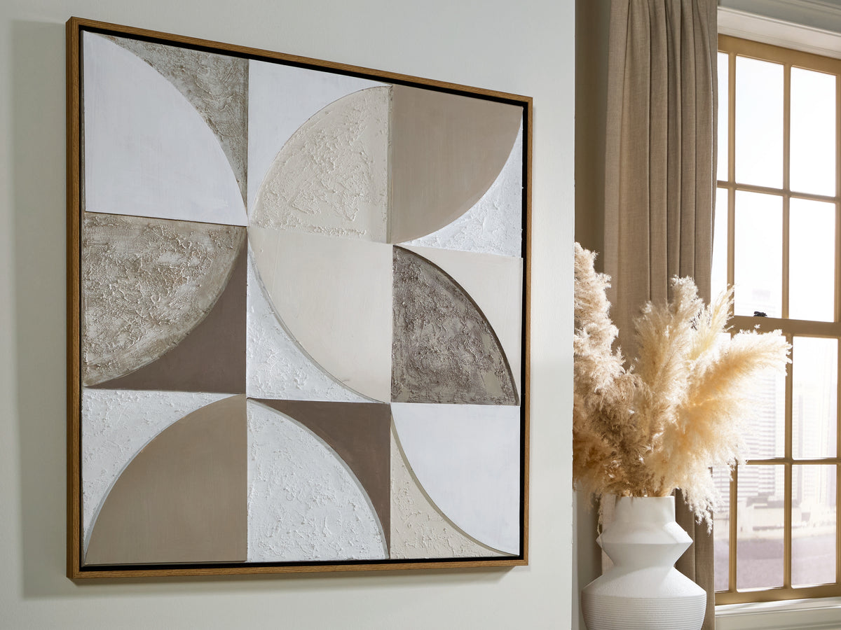 Prime Furniture - Ashley Furniture - Harelman Wall Decor - Wall Art / Tan/Taupe/White - A8000502