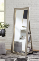 Prime Furniture - Ashley Furniture - Evesen Mirror - Floor Standing Mirror/Storage / Black - A8010384