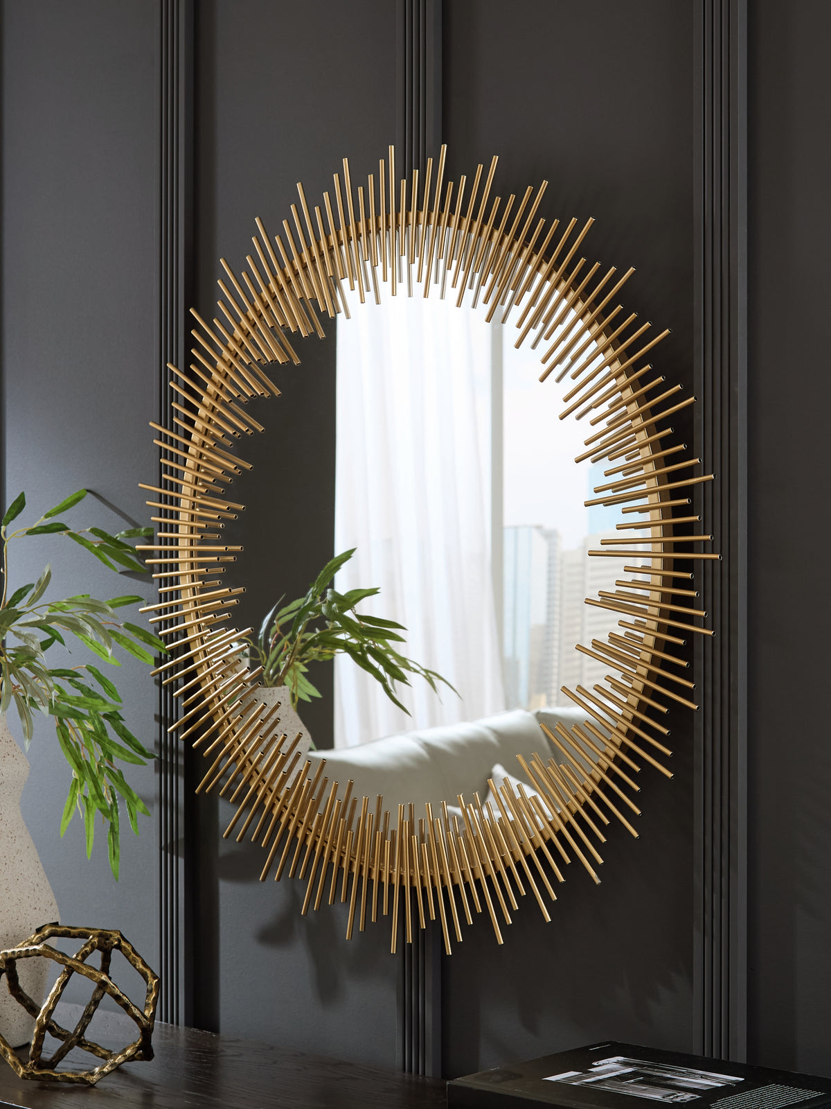 Prime Furniture - Ashley Furniture - Wainport Mirror - Accent Mirror / Gold Finish - A8010405