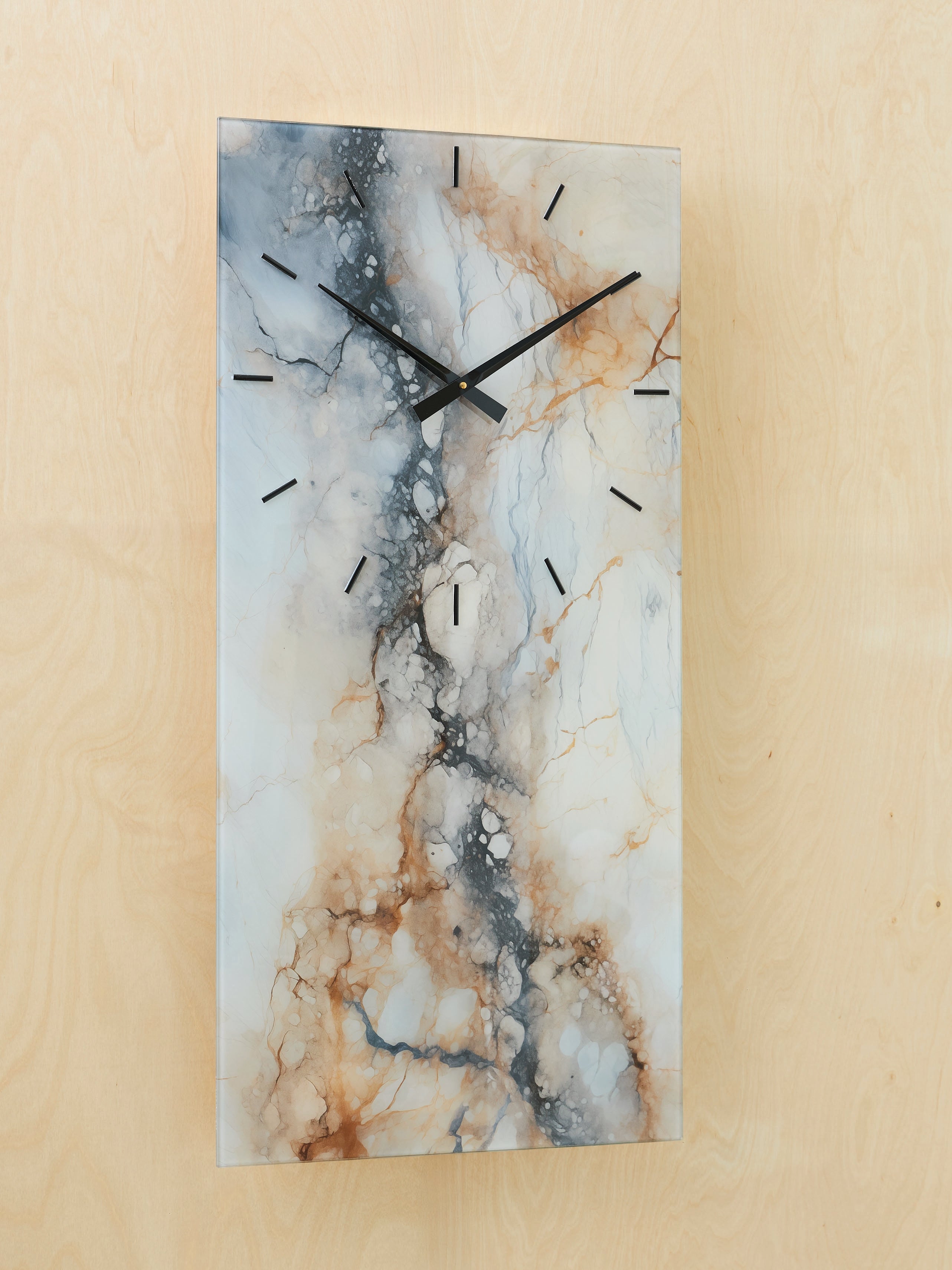 Prime Furniture - Ashley Furniture - Teague Wall Decor - Wall Clock / Brown/Gray/Ivory - A8010432