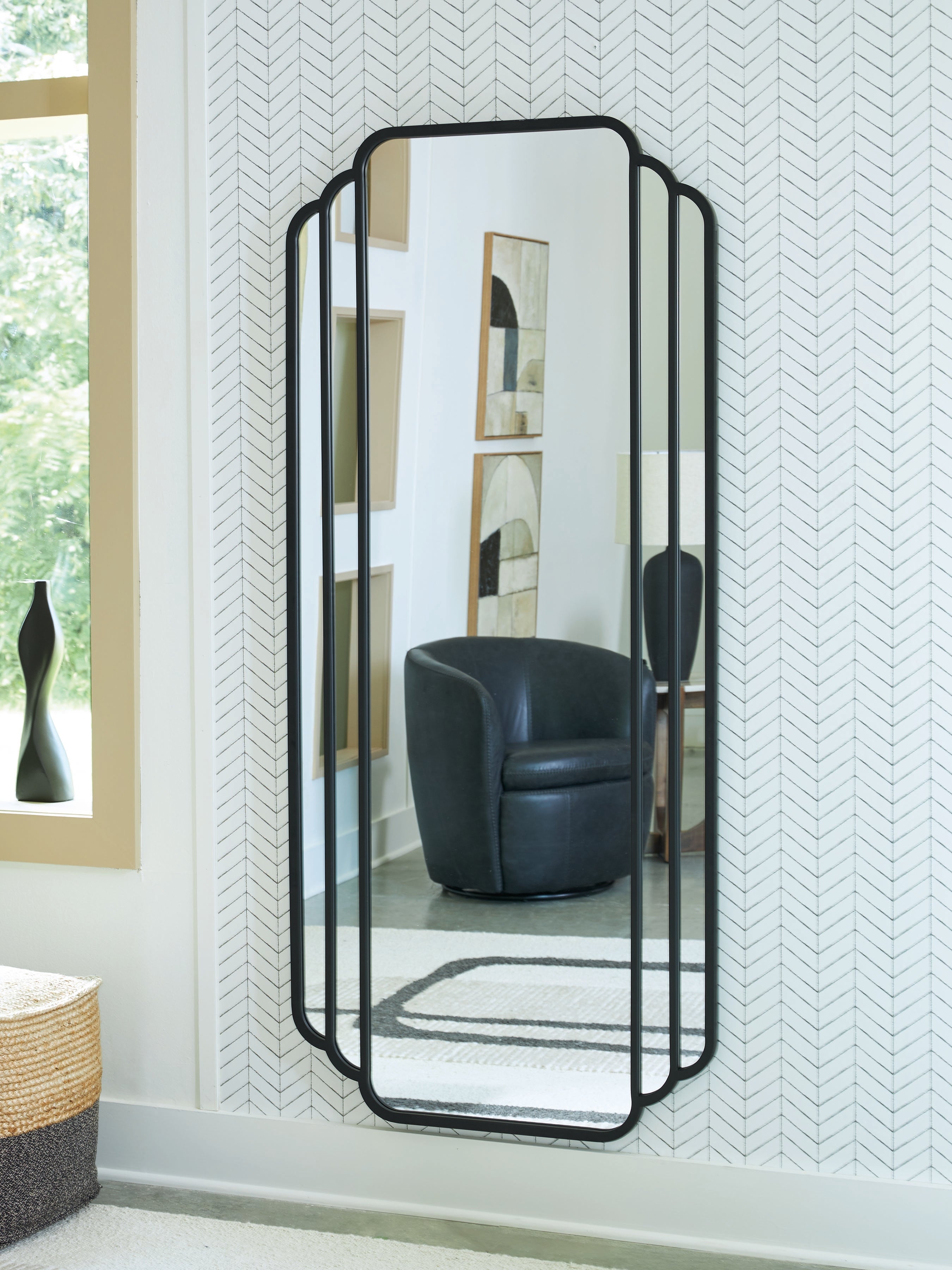 Prime Furniture - Ashley Furniture - Antigone Mirror - Floor Mirror / Black - A8010434