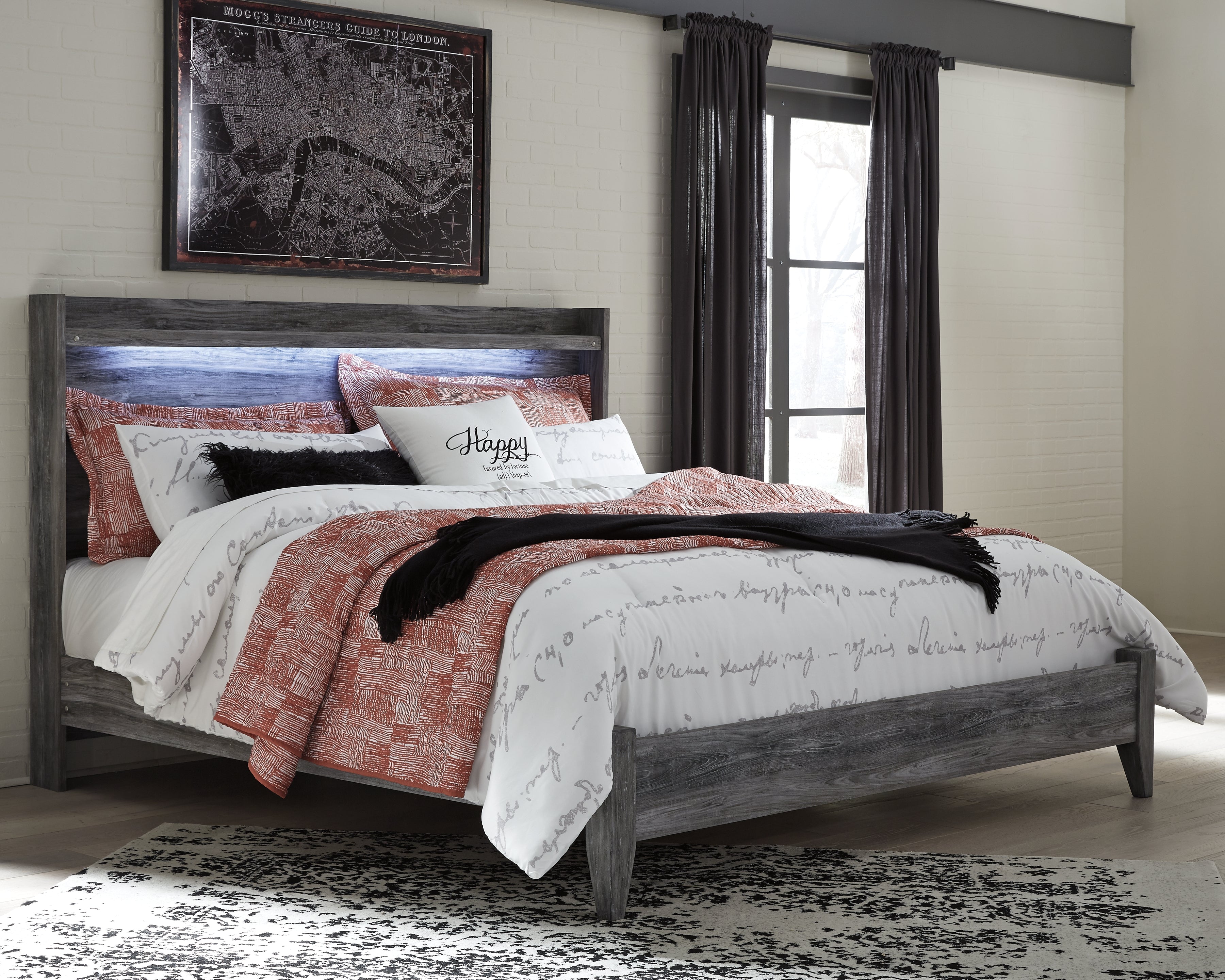 Prime Furniture - Ashley Furniture - Baystorm Bedroom - King Panel Bed / Gray - B221B11