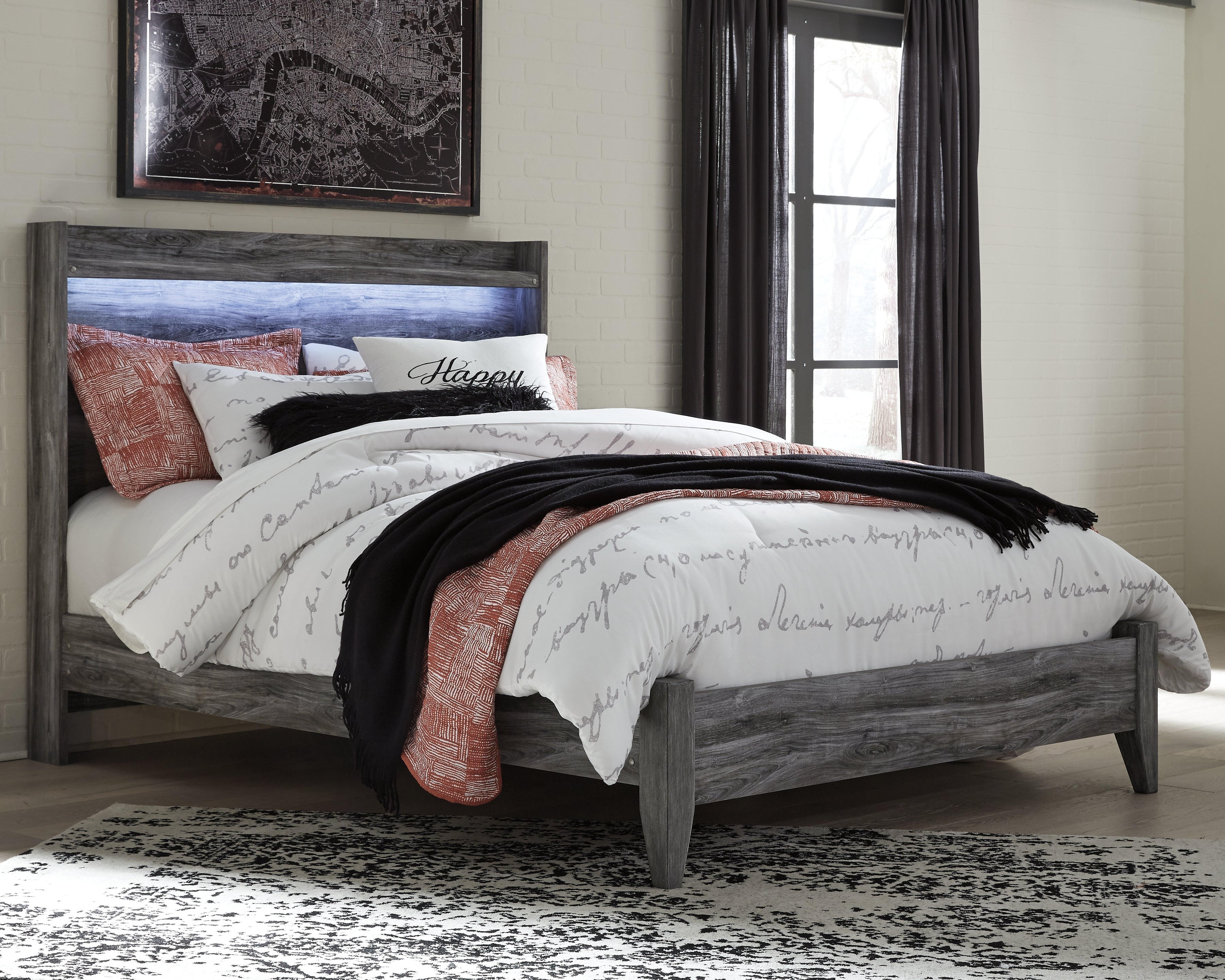 Prime Furniture - Ashley Furniture - Baystorm Bedroom - Queen Panel Bed / Gray - B221B2