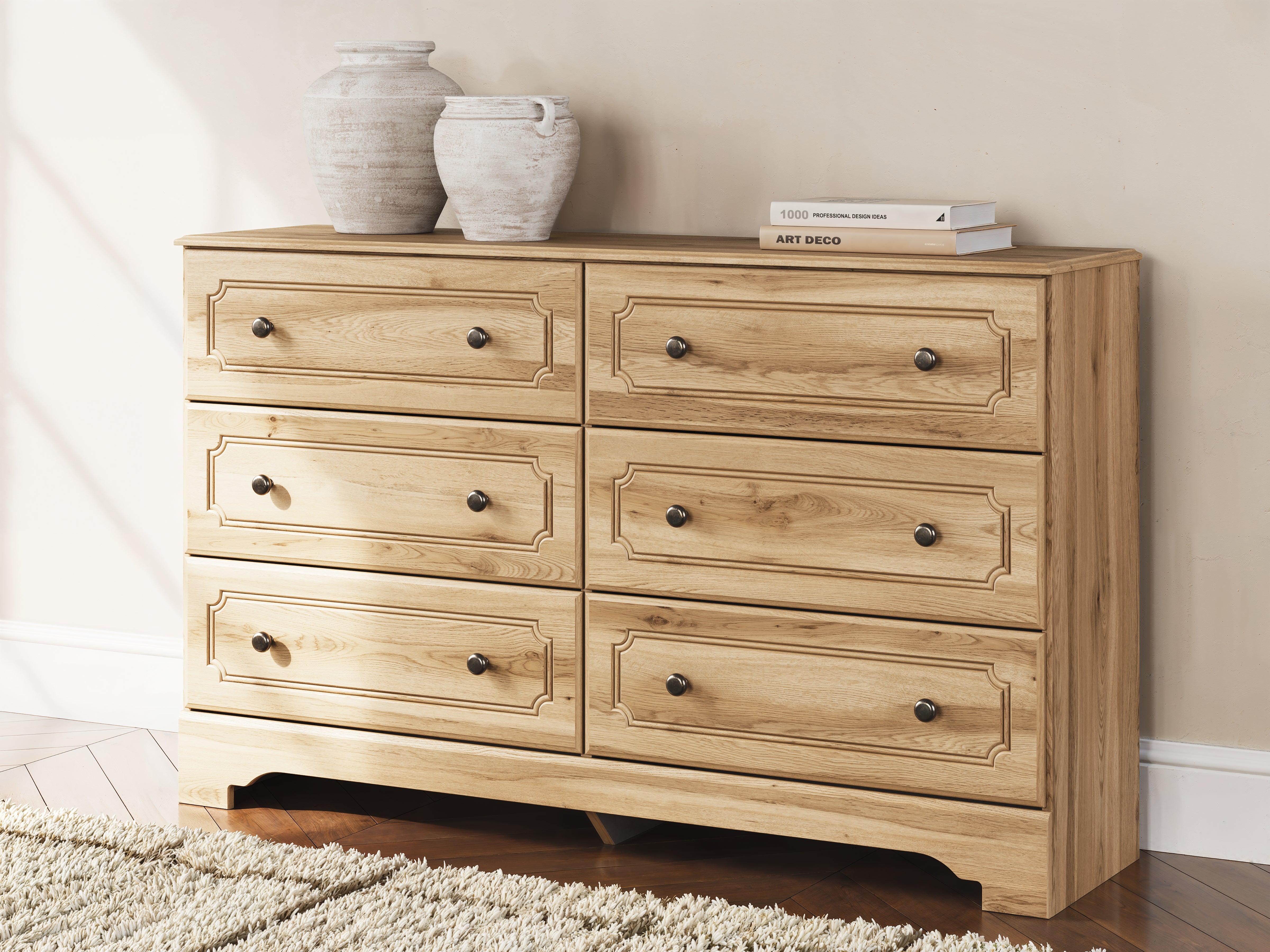Prime Furniture - Ashley Furniture - Aleaport Bedroom - Six Drawer Dresser / Warm Brown - PCB1075-31