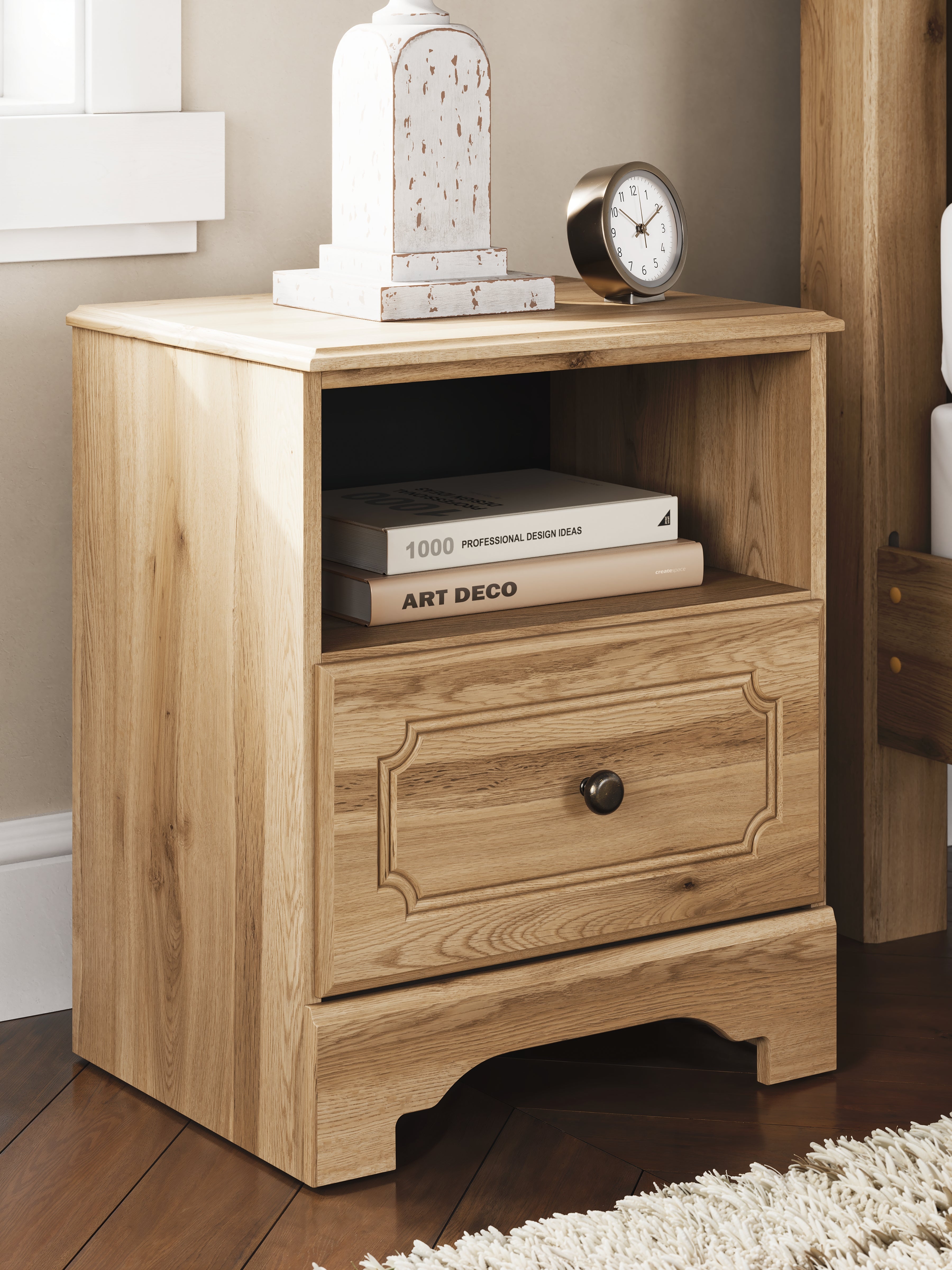 Prime Furniture - Ashley Furniture - Aleaport Bedroom - One Drawer Night Stand / Warm Brown - PCB1075-91