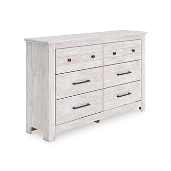 Prime Furniture - Ashley Furniture - Makidern Bedroom - Six Drawer Dresser / Whitewash - PCB1171-31
