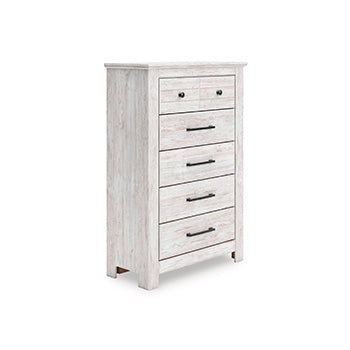 Prime Furniture - Ashley Furniture - Makidern Bedroom - Five Drawer Chest / Whitewash - PCB1171-46