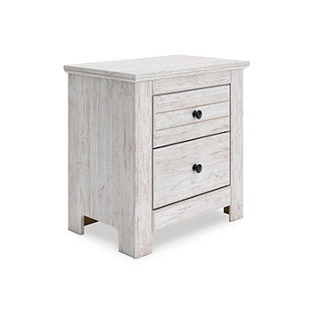 Prime Furniture - Ashley Furniture - Makidern Bedroom - Two Drawer Night Stand / Whitewash - PCB1171-92