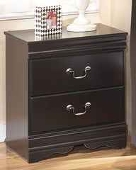 Prime Furniture - Ashley Furniture - Huey Vineyard Bedroom - Two Drawer Night Stand / Black - B128-92