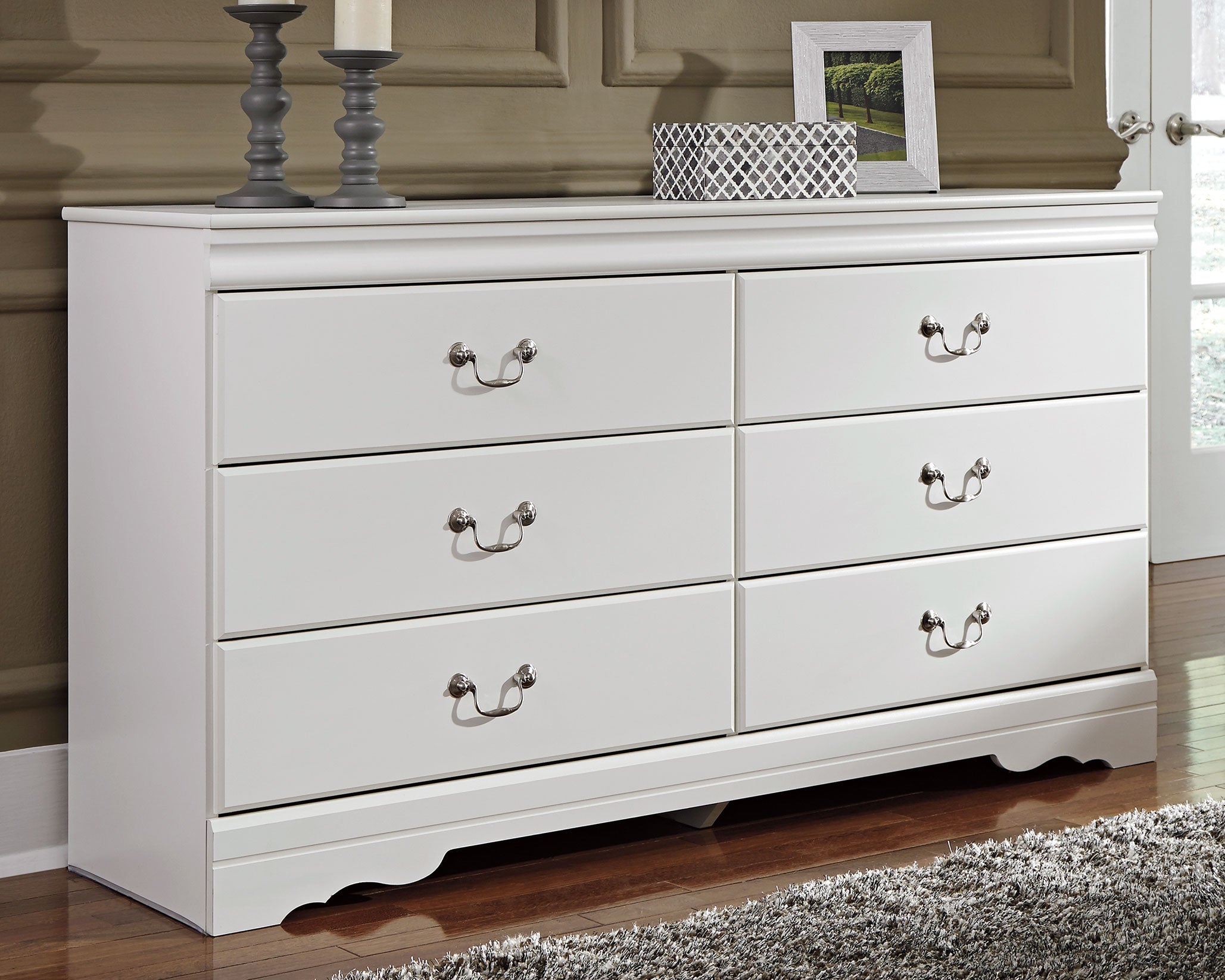 Prime Furniture - Ashley Furniture - Anarasia Bedroom - Six Drawer Dresser / White - B129-31