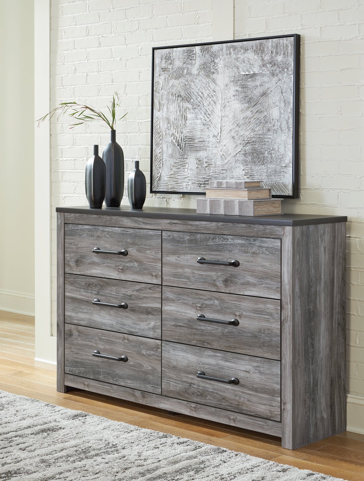 Prime Furniture - Ashley Furniture - Bronyan Bedroom - Six Drawer Dresser / Dark Gray - B1290-31
