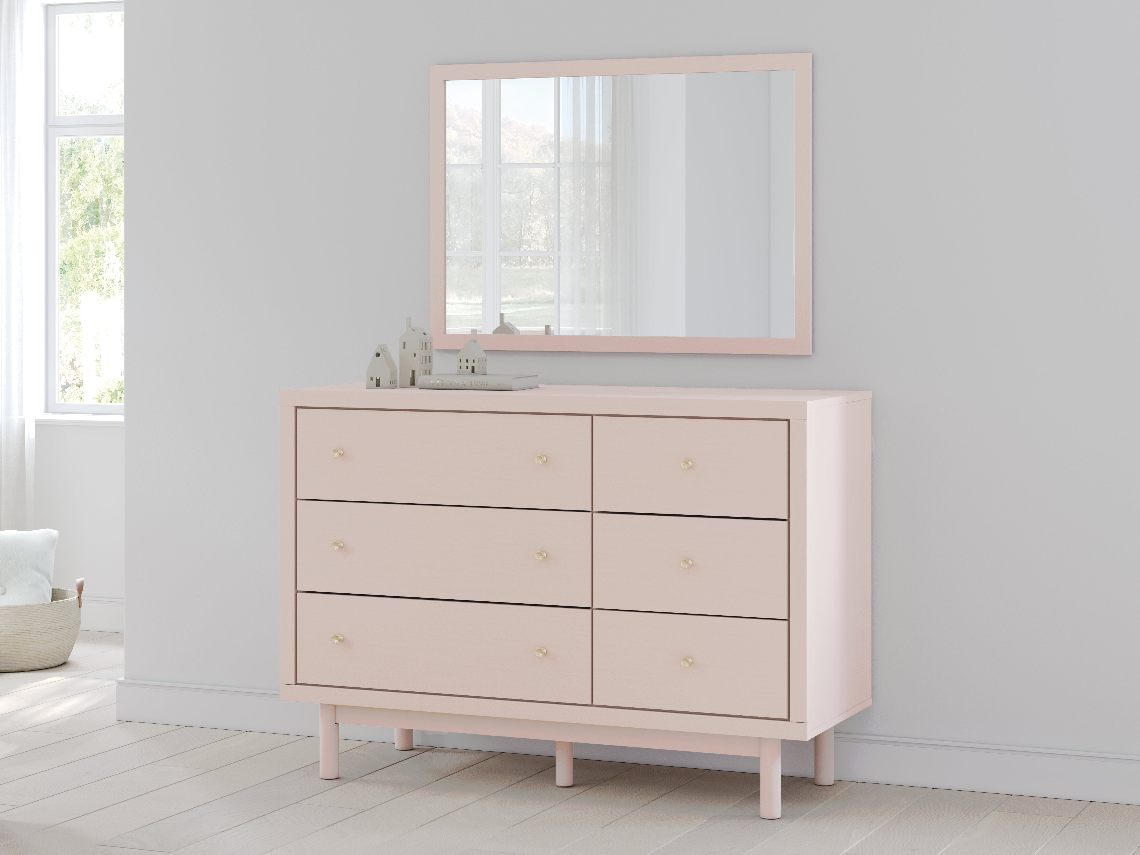 Prime Furniture - Ashley Furniture - Wistenpine Bedroom - Dresser and Mirror / Blush - B1323B1