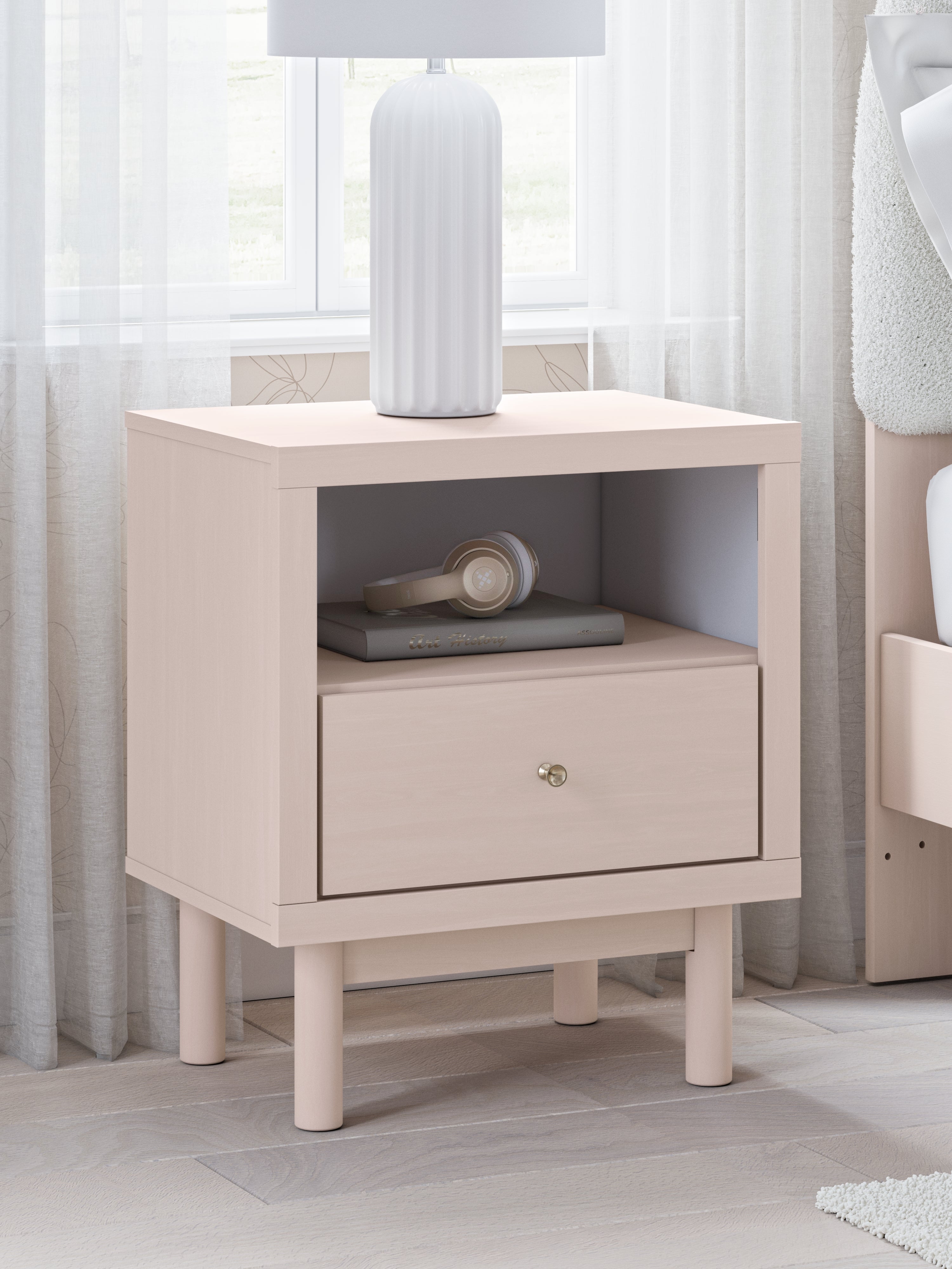Prime Furniture - Ashley Furniture - Wistenpine Bedroom - One Drawer Night Stand / Blush - B1323-91