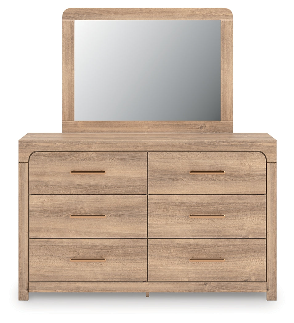 Prime Furniture - Ashley Furniture - Kinlanni Bedroom - Dresser and Mirror / Tan - PCB1360B1