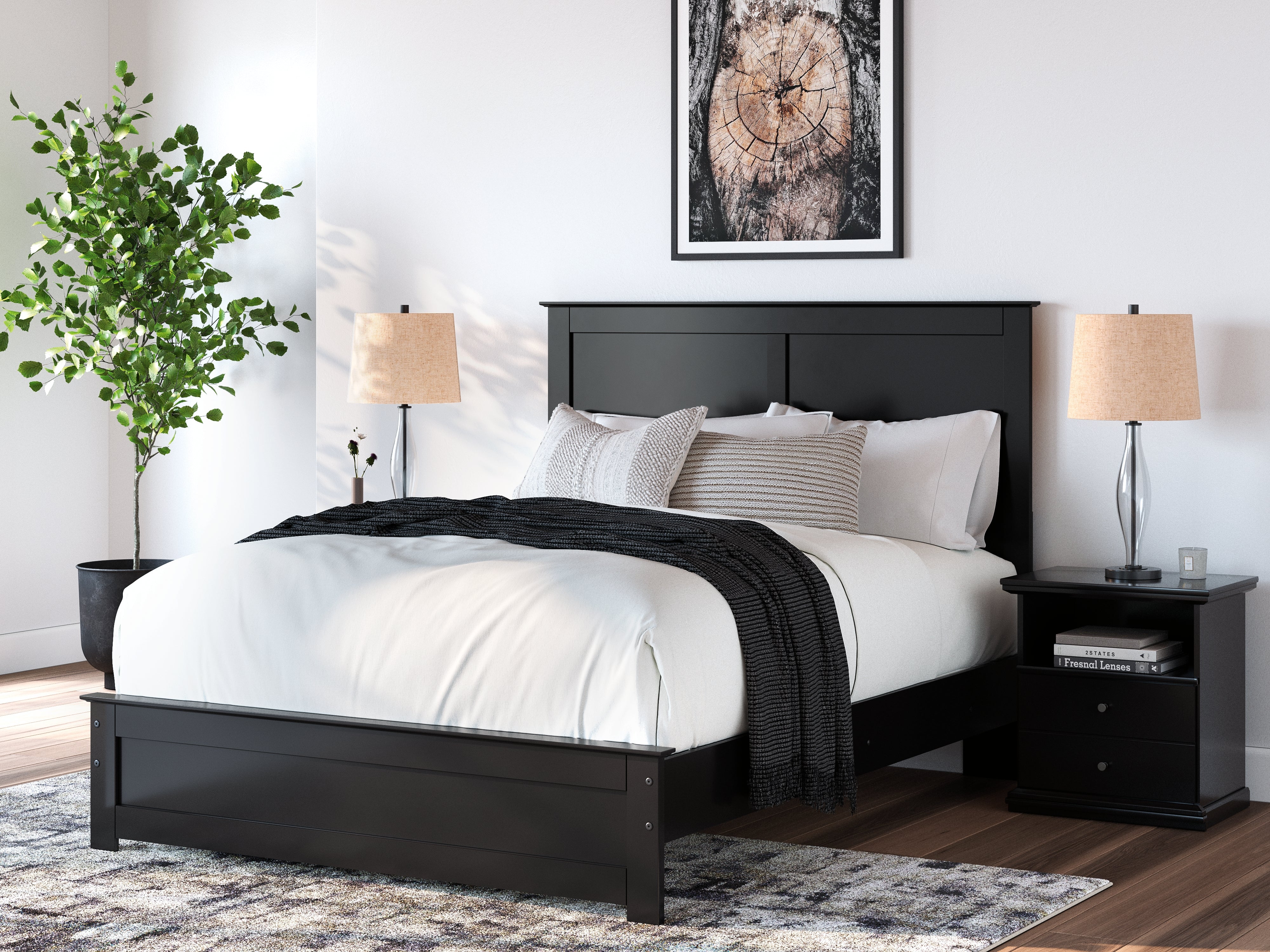 Prime Furniture - Ashley Furniture - Maribel Bedroom - Queen Panel Bed / Black - B138B53