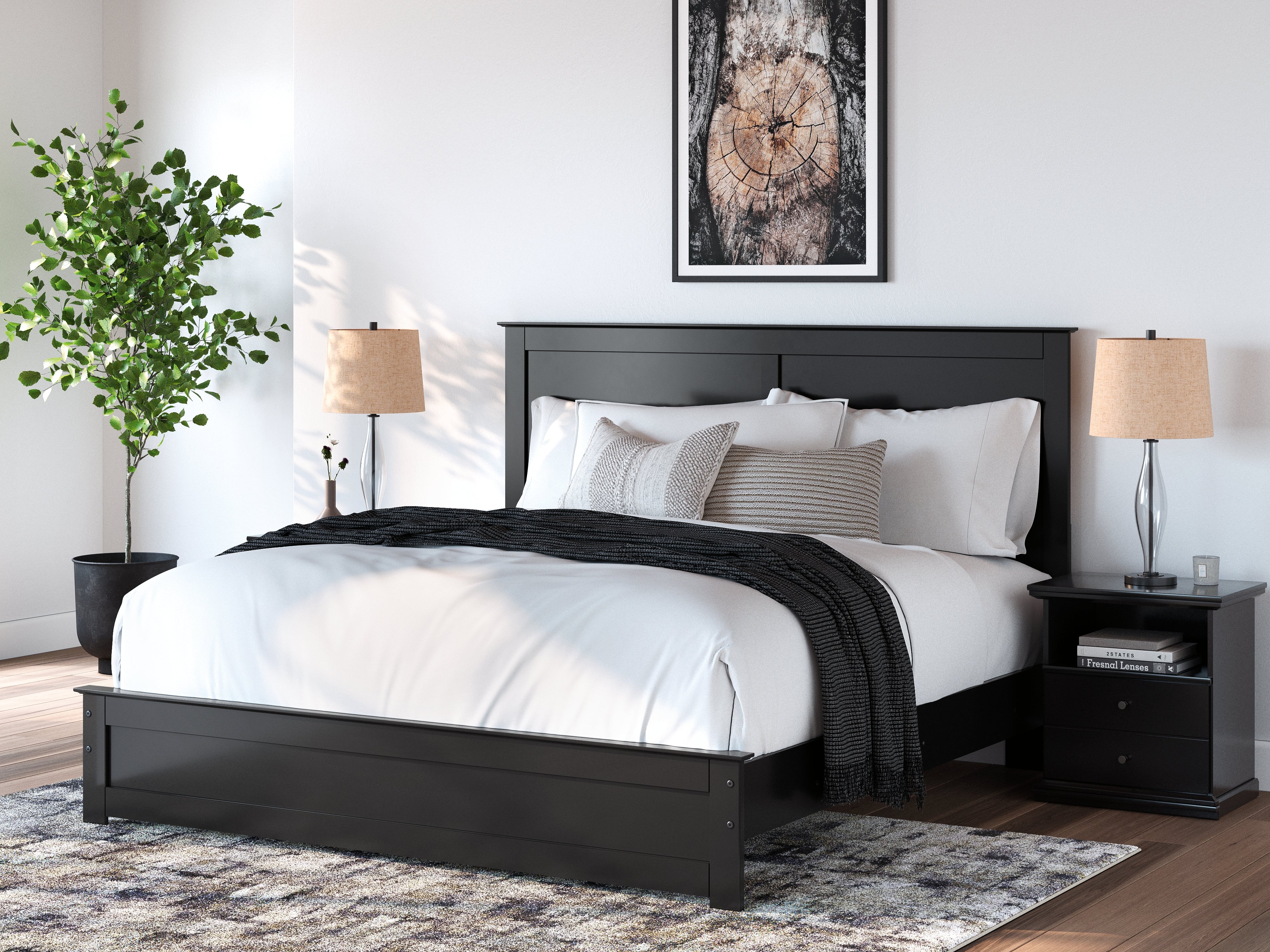 Prime Furniture - Ashley Furniture - Maribel Bedroom - King Panel Bed / Black - B138B57