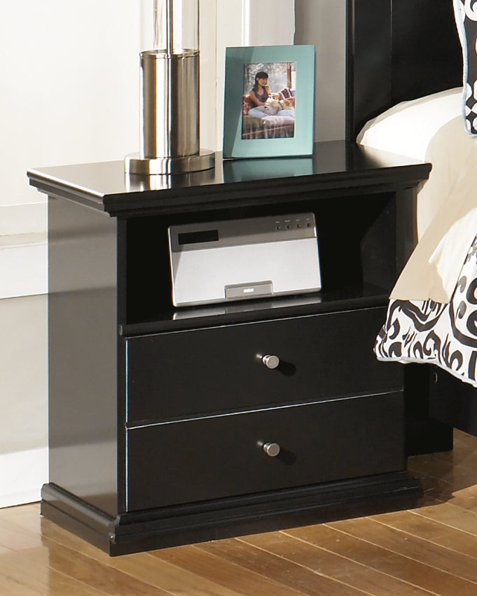 Prime Furniture - Ashley Furniture - Maribel Bedroom - One Drawer Night Stand / Black - B138-91
