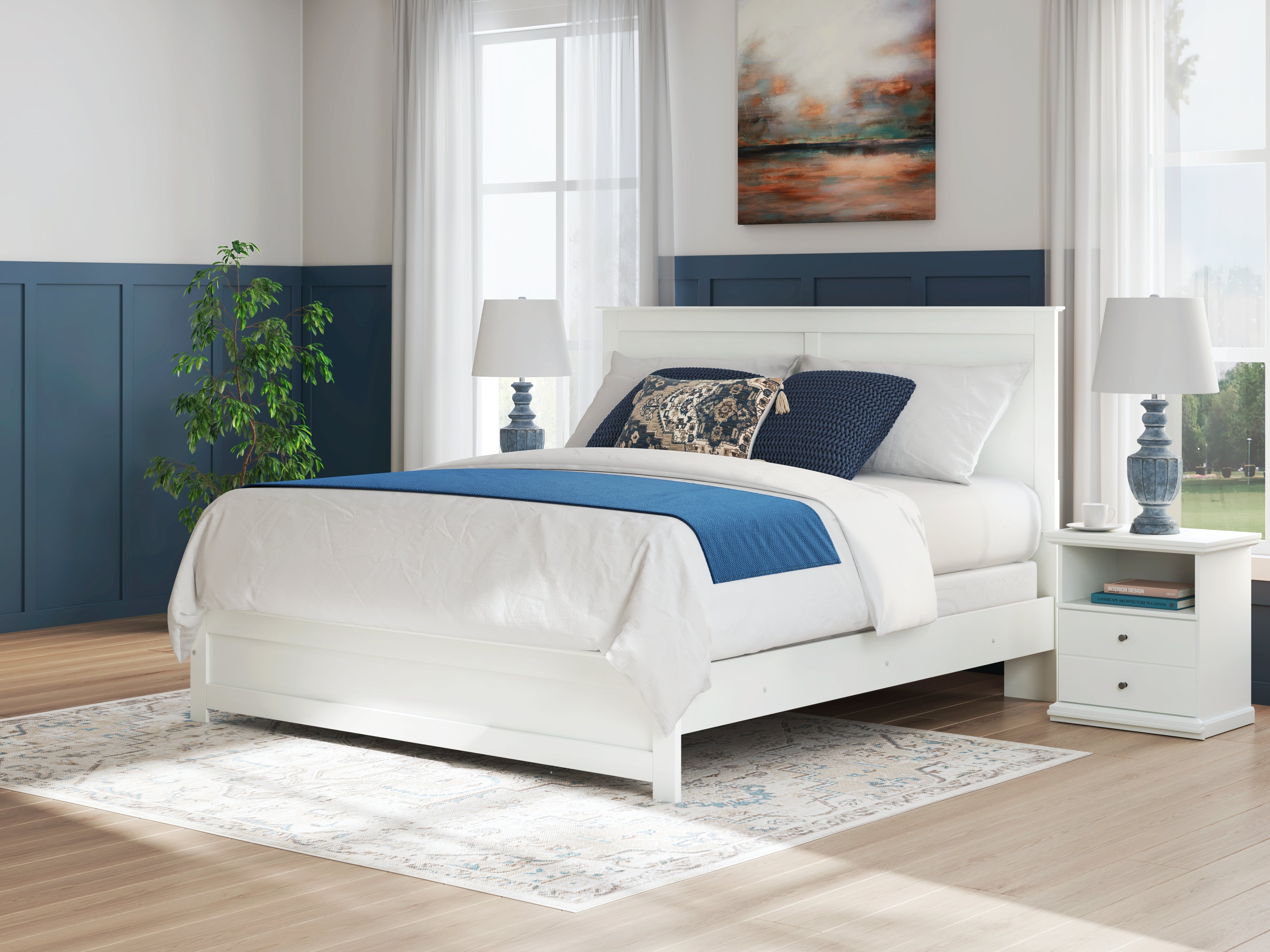 Prime Furniture - Ashley Furniture - Bostwick Shoals Bedroom - King Panel Bed / White - B139B47