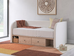 Prime Furniture - Ashley Furniture - Arloster Bedroom - Twin Upholstered Panel Bed / Tan/White - PCB1566B2