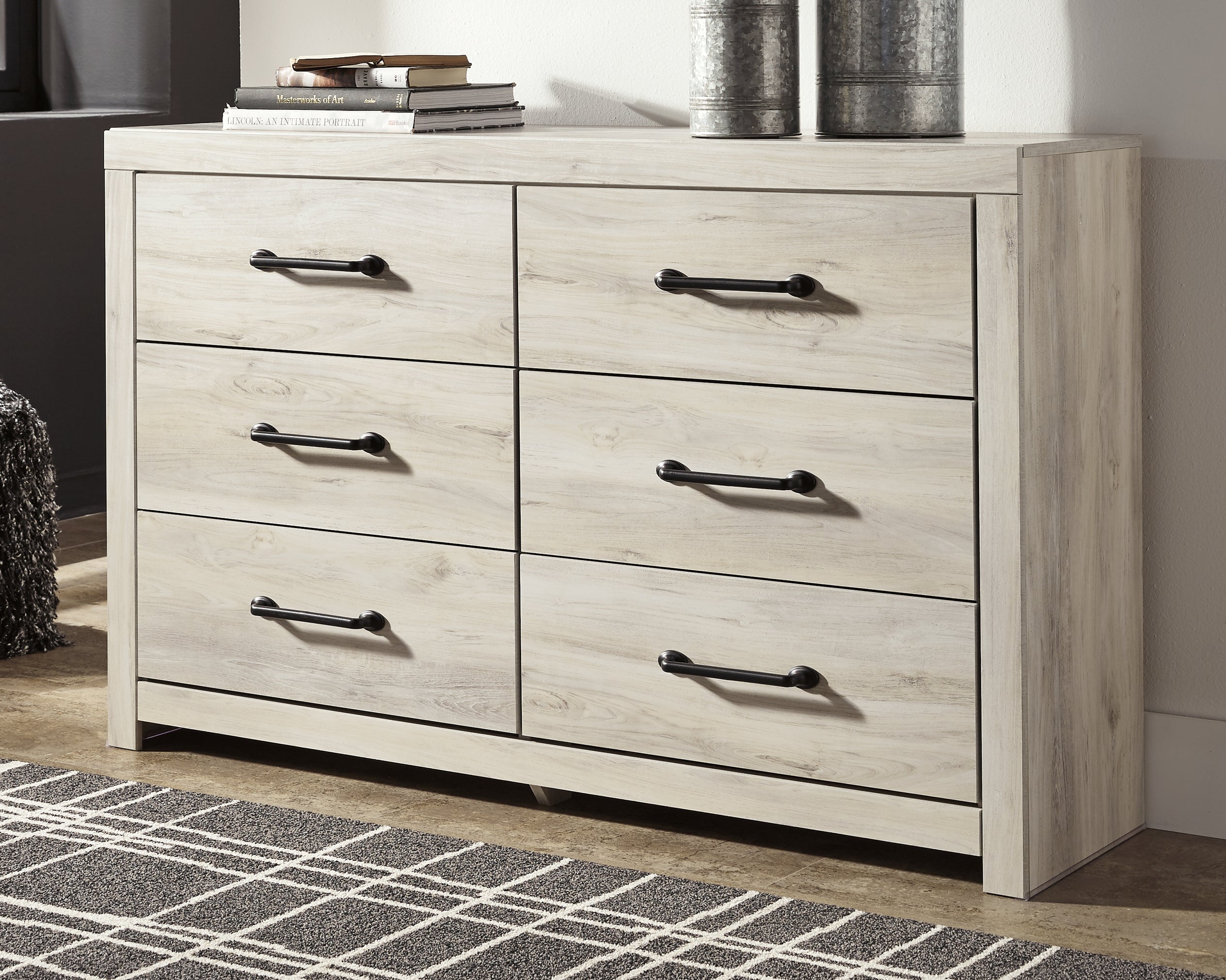 Prime Furniture - Ashley Furniture - Cambeck Bedroom - Six Drawer Dresser / Whitewash - B192-31