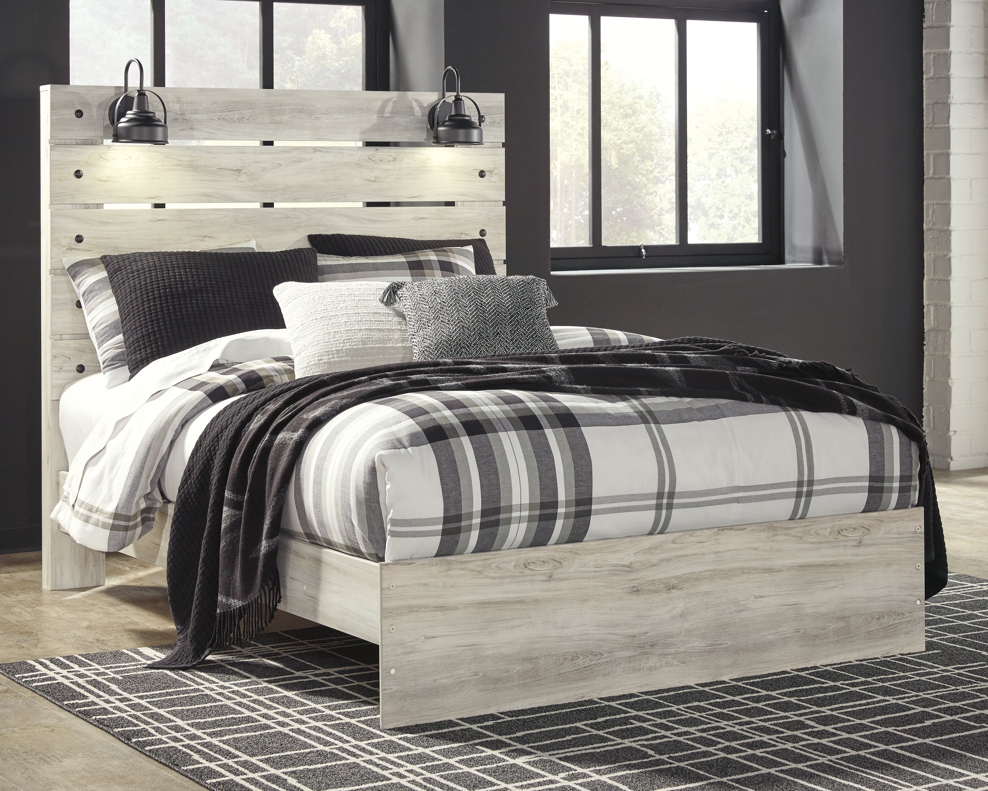 Prime Furniture - Ashley Furniture - Cambeck Bedroom - Queen Panel Bed / Whitewash - B192B4