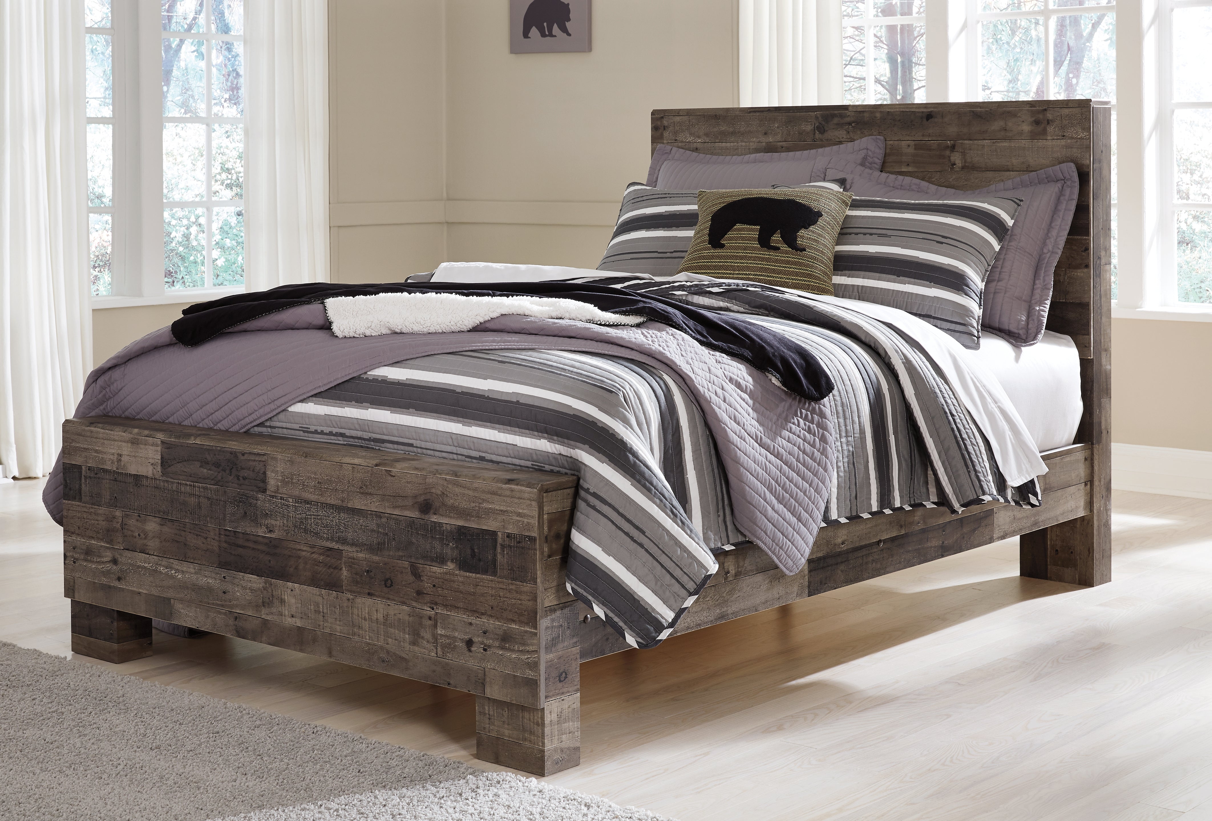 Prime Furniture - Ashley Furniture - Derekson Bedroom - Full Panel Bed / Multi Gray - B200B4