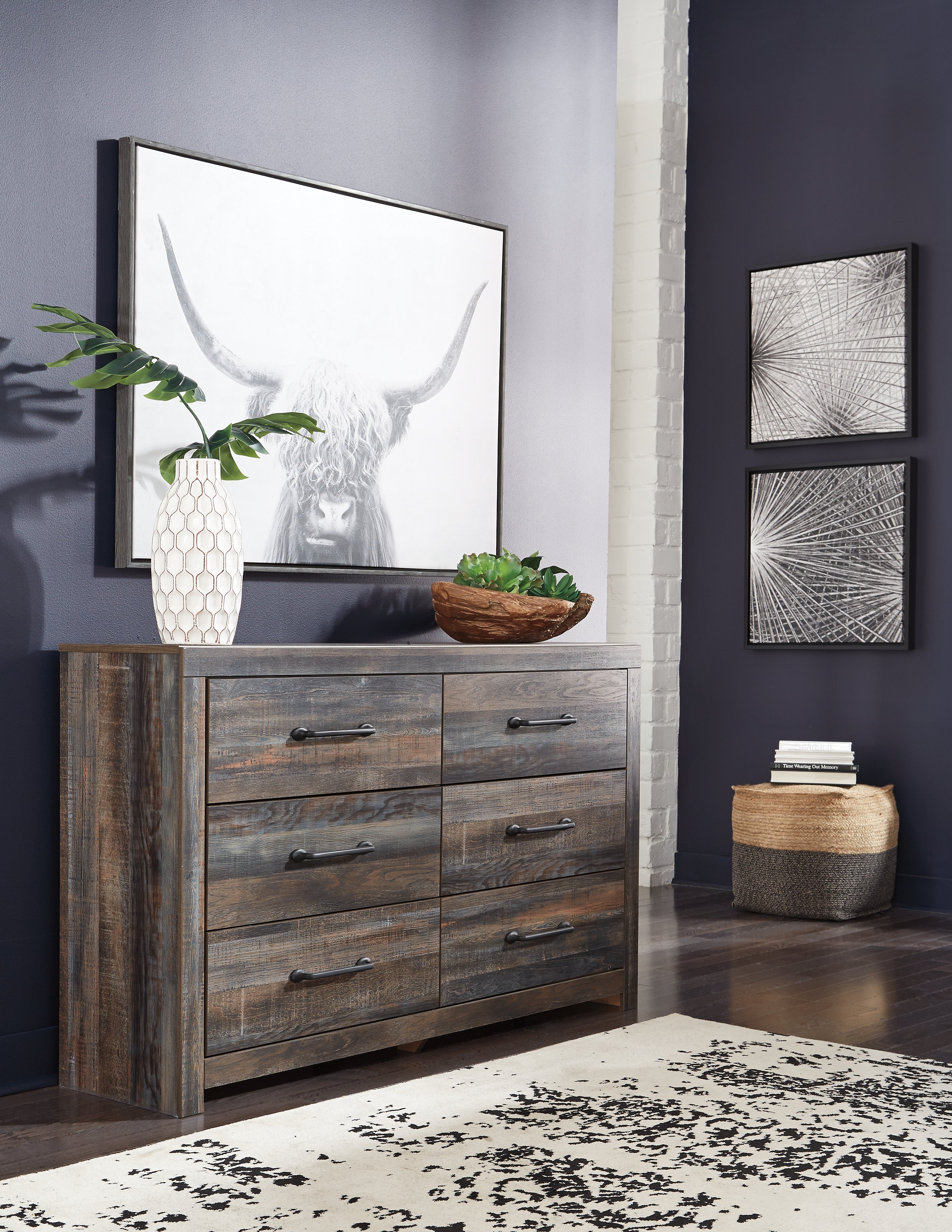 Prime Furniture - Ashley Furniture - Drystan Bedroom - Six Drawer Dresser / Multi - B211-31