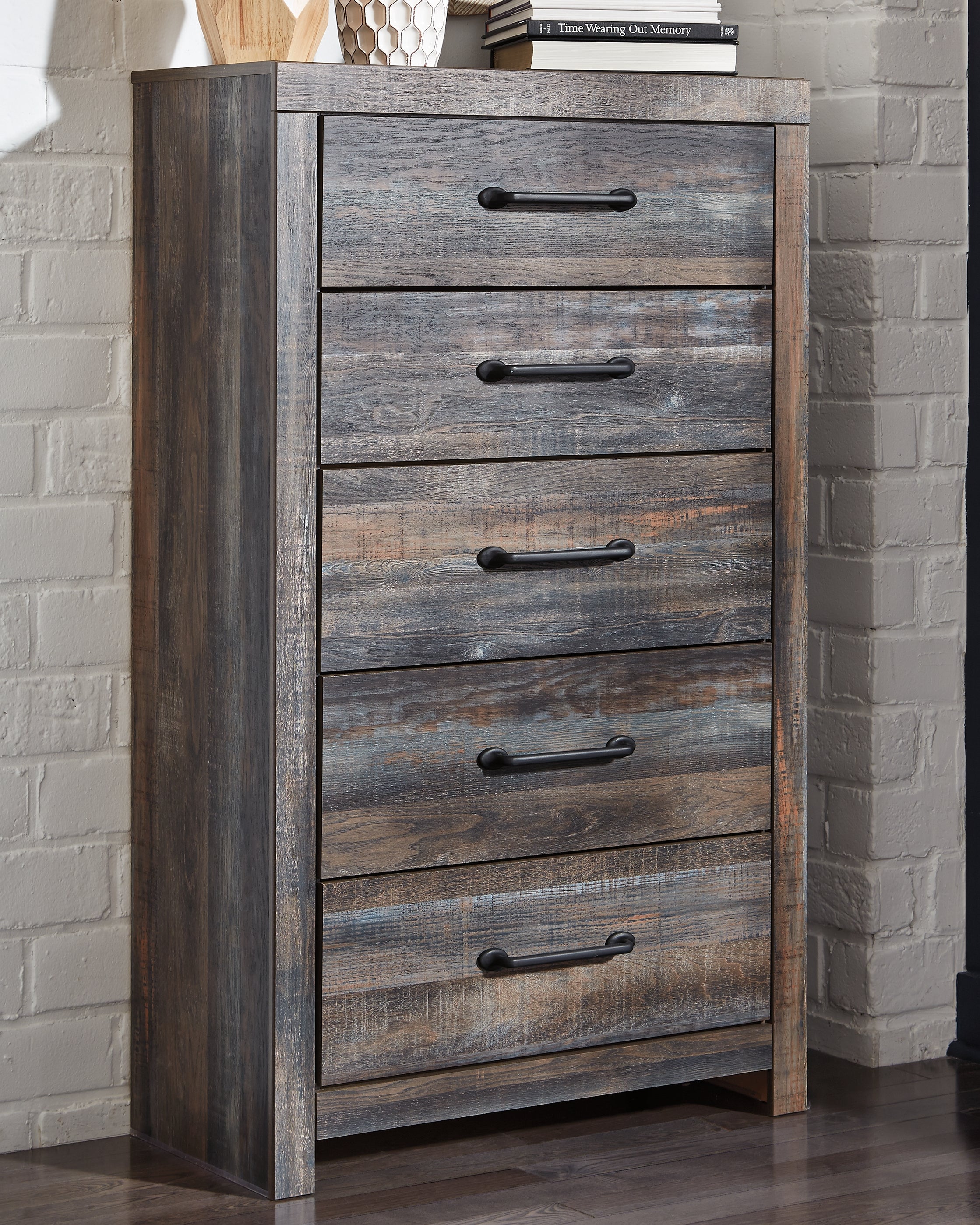Prime Furniture - Ashley Furniture - Drystan Bedroom - Five Drawer Chest / Multi - B211-46