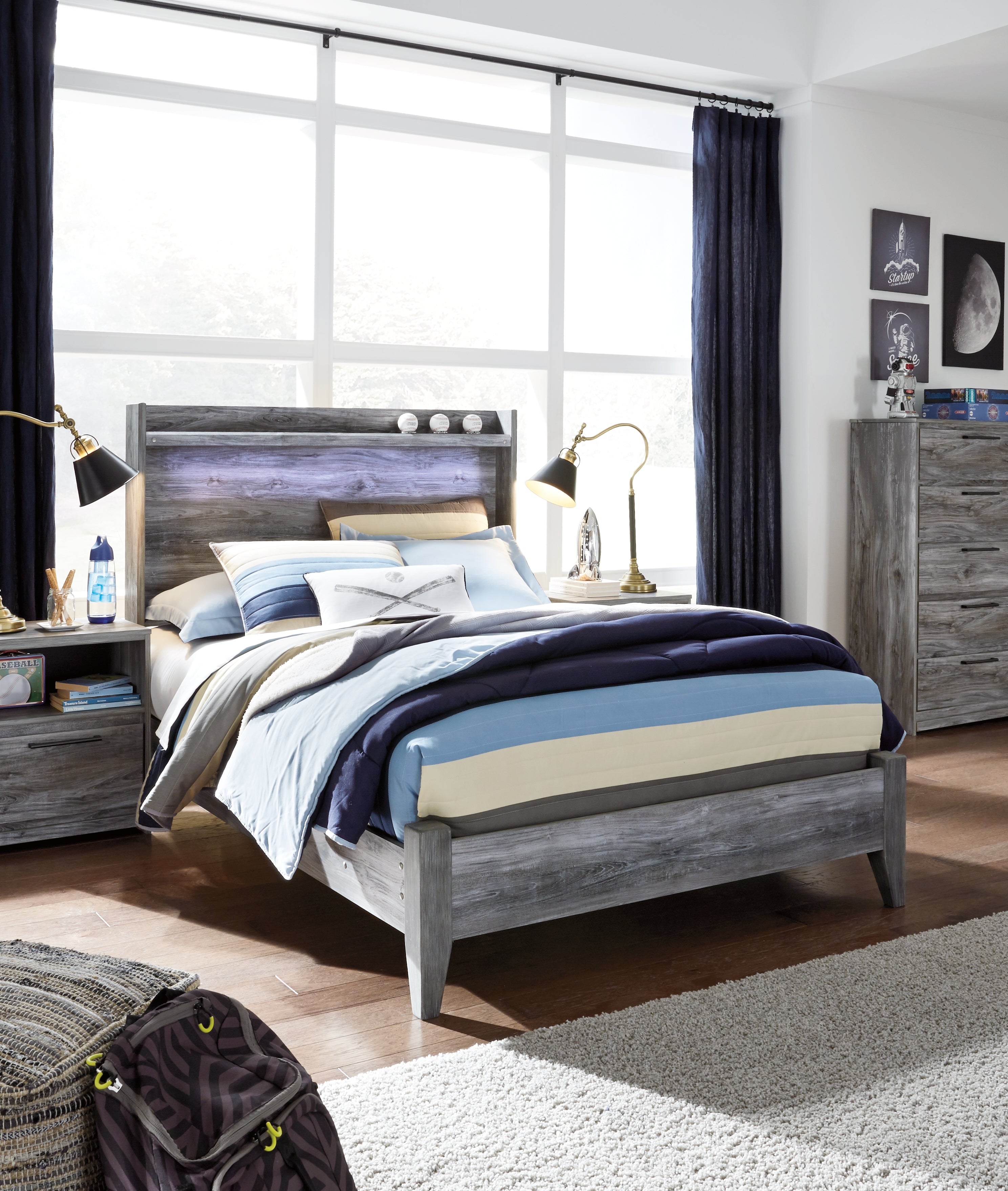 Prime Furniture - Ashley Furniture - Baystorm Bedroom - Full Panel Bed / Gray - B221B21