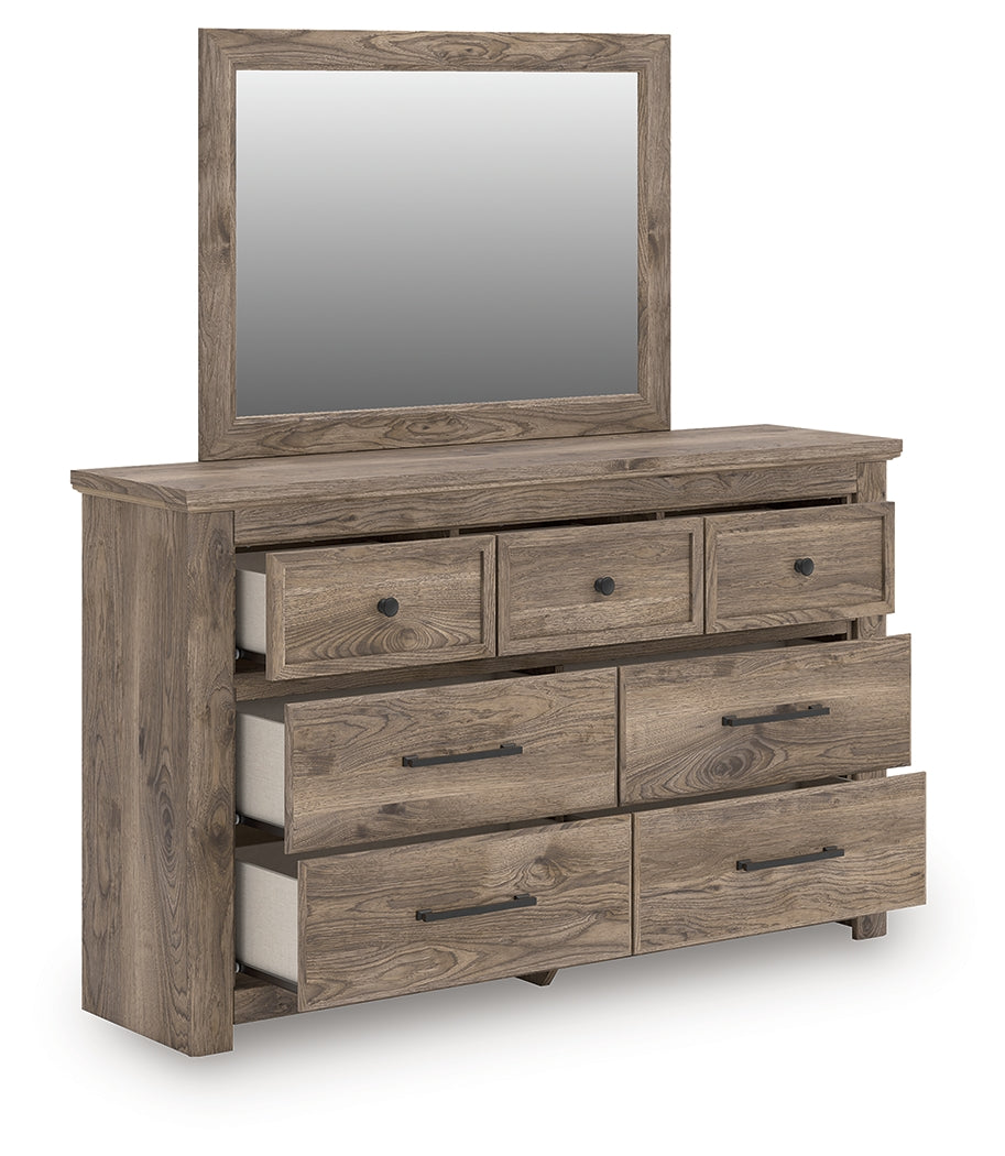 Prime Furniture - Ashley Furniture - Rusticott Bedroom - Dresser and Mirror / Brown - PCB2260B1