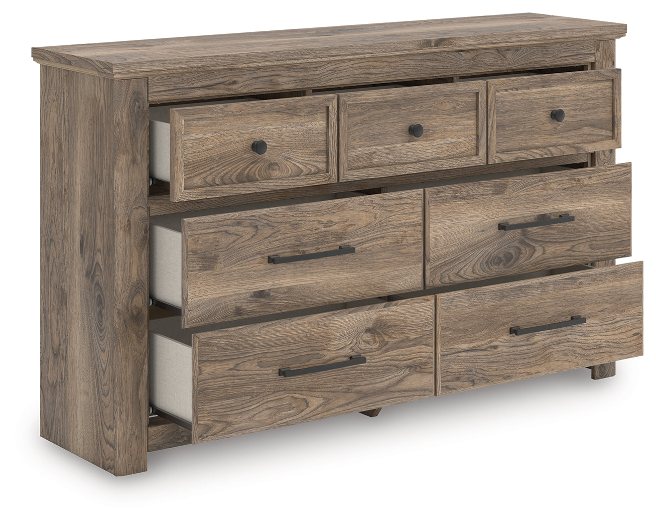 Prime Furniture - Ashley Furniture - Rusticott Bedroom - Seven Drawer Dresser / Brown - PCB2260-31