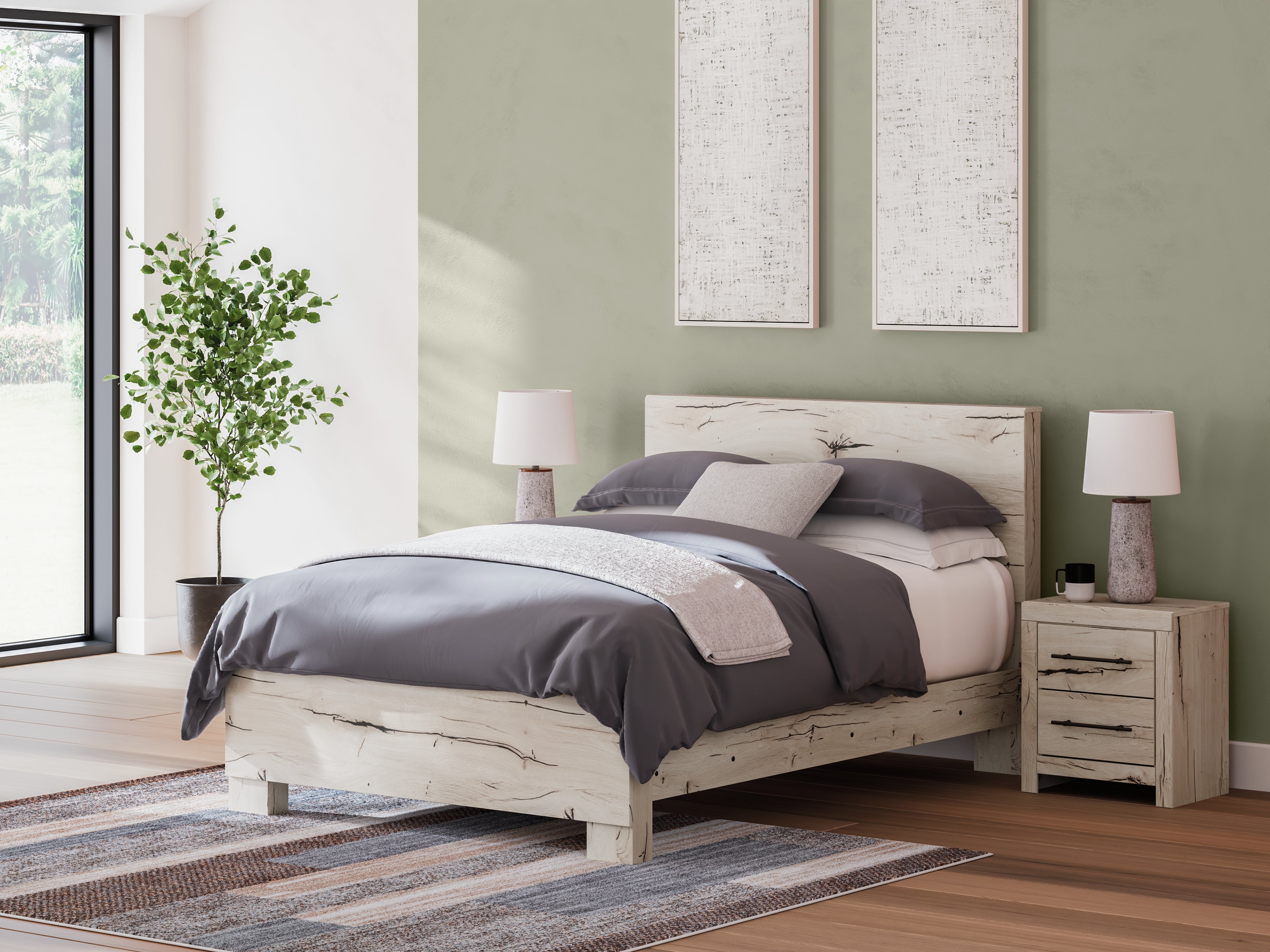 Prime Furniture - Ashley Furniture - Lawroy Bedroom - Queen Panel Bed / Light Natural - B2310B2